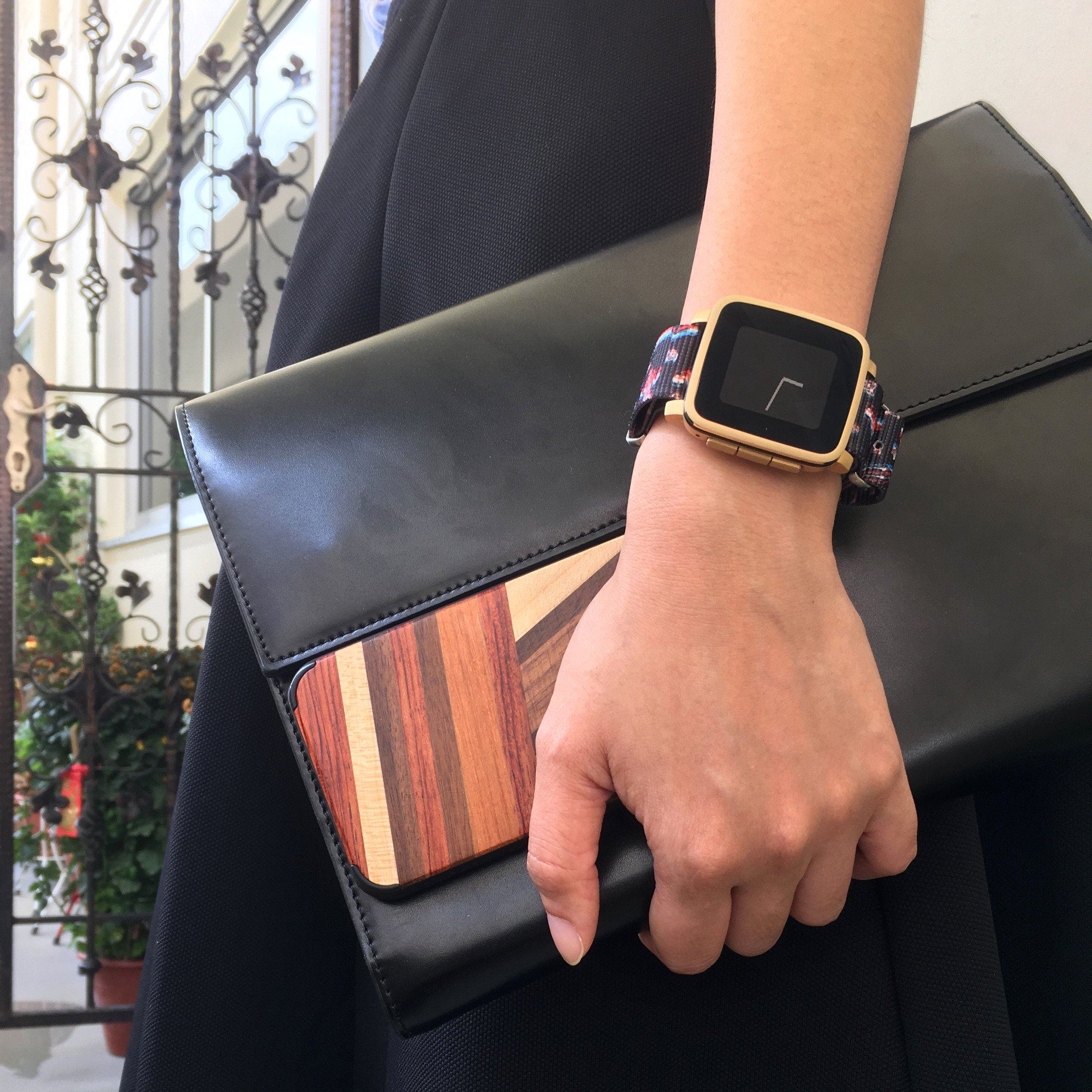 Pebble Time Steel on Chromatic Twitch strap by #varioclub member Alex