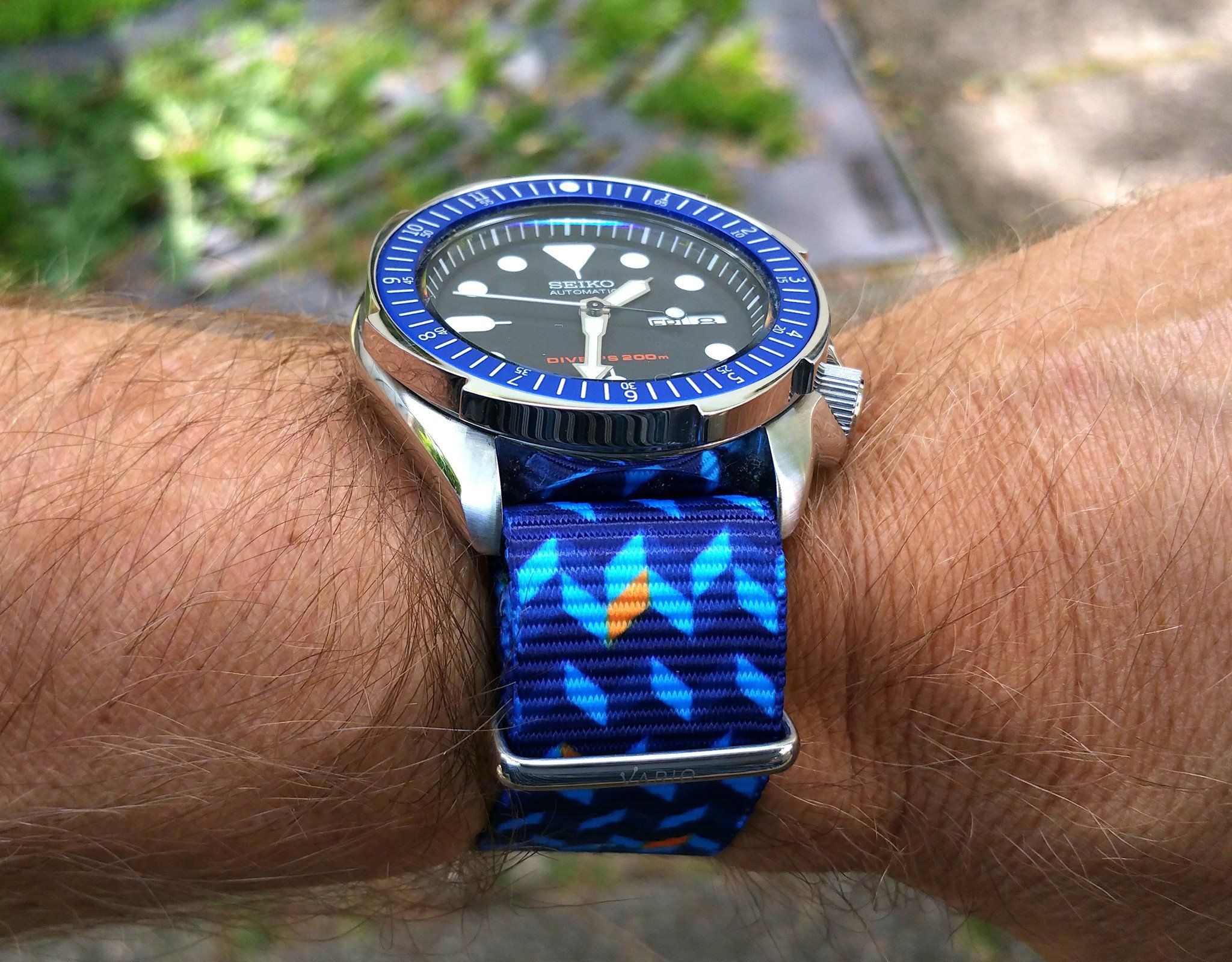 Seiko SKX007 on Ocean Chevron strap by #varioclub member Hans-Dieter