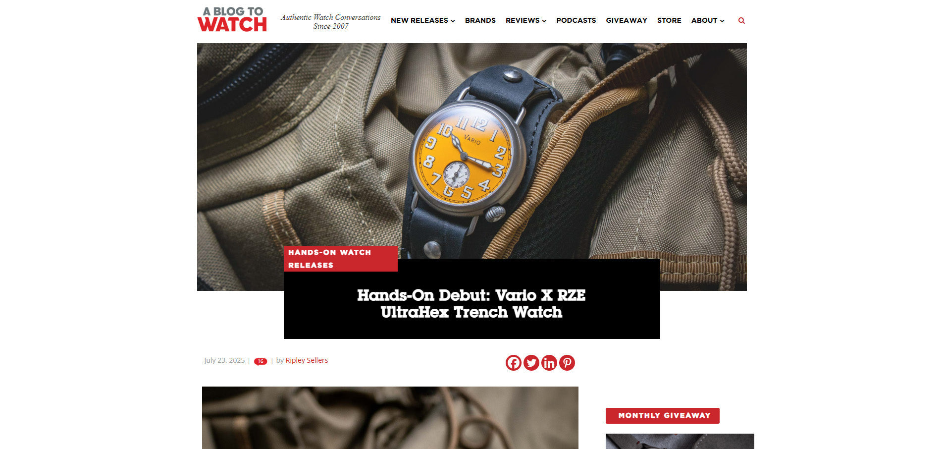 Vario x RZE UltraHex™ Titanium Trench featured on ABTW