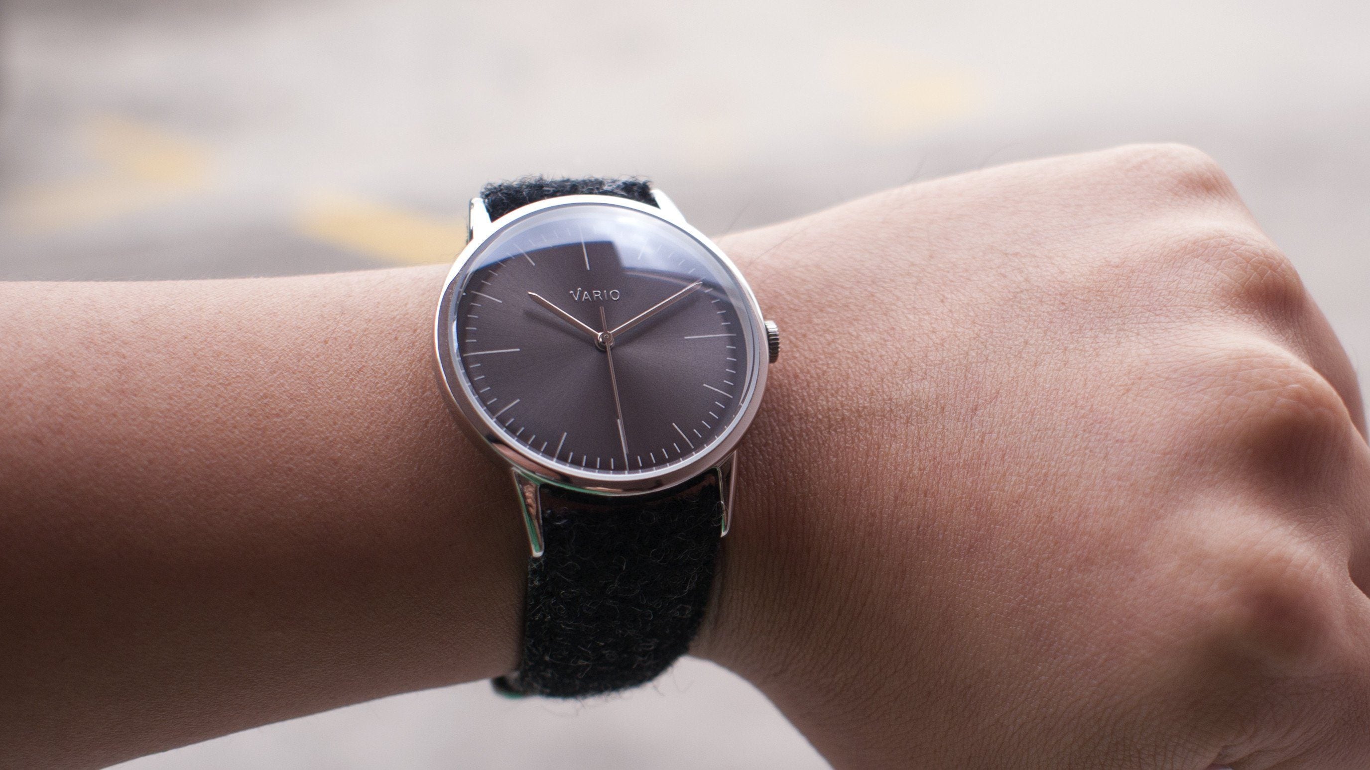 Time Check with Eclipse Hematite High Beat Quartz Dress Watch