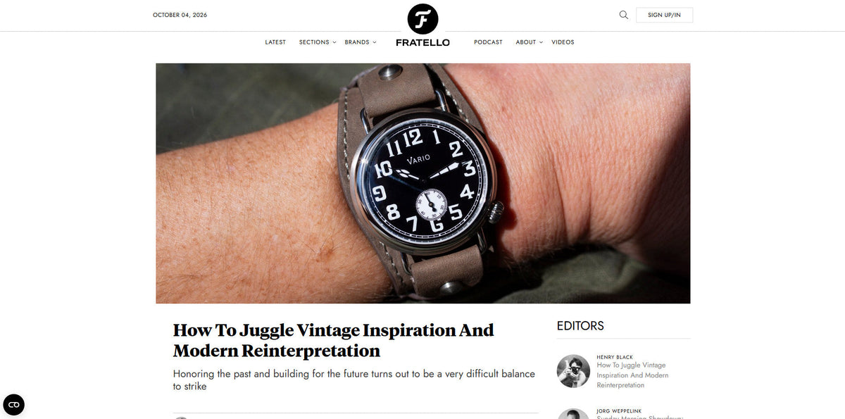 Vario watches featured on Fratello