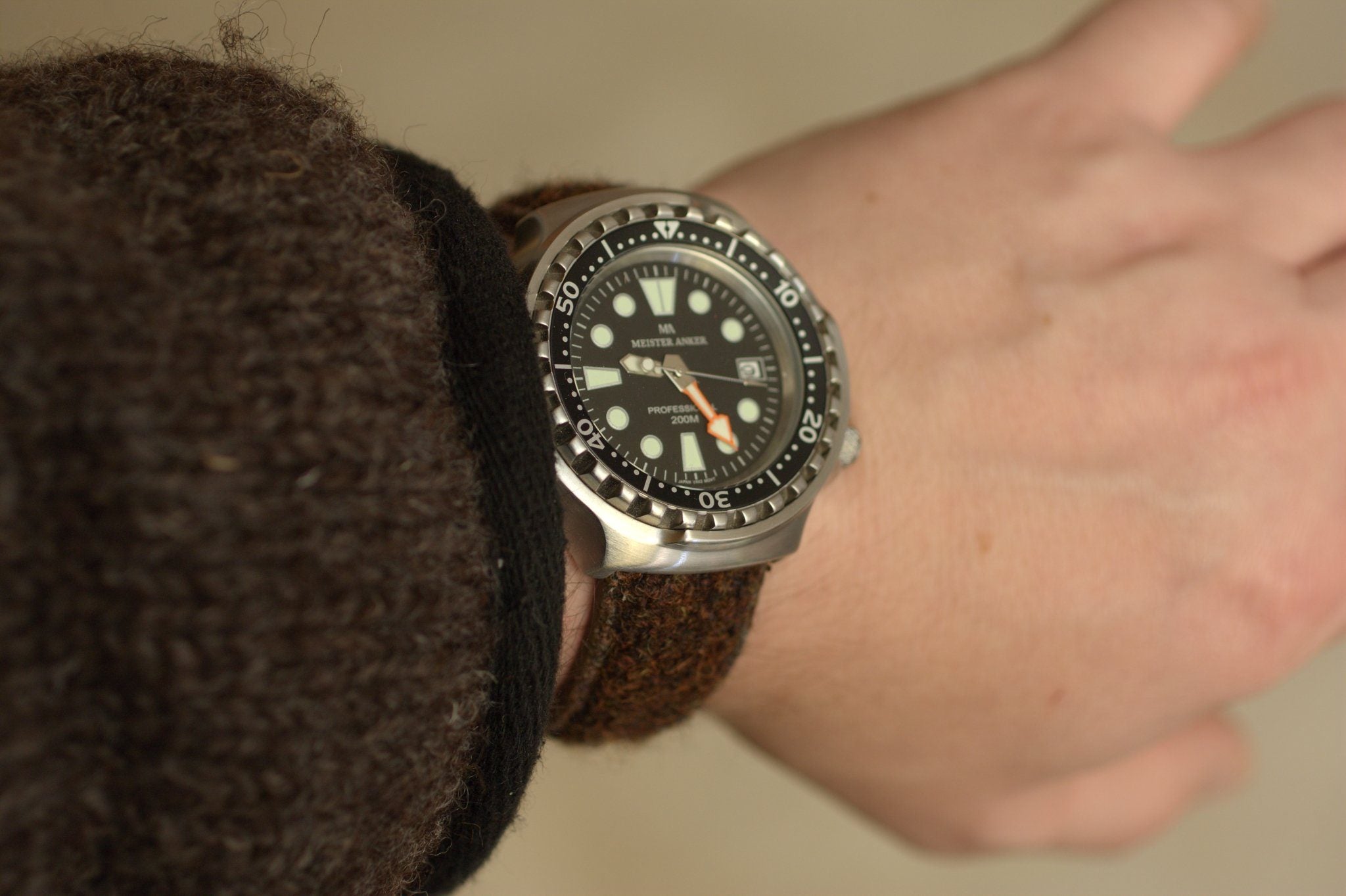 Meister Anker watch on our Harris Tweed. Photo by #varioeveryday member @hitmiccs .