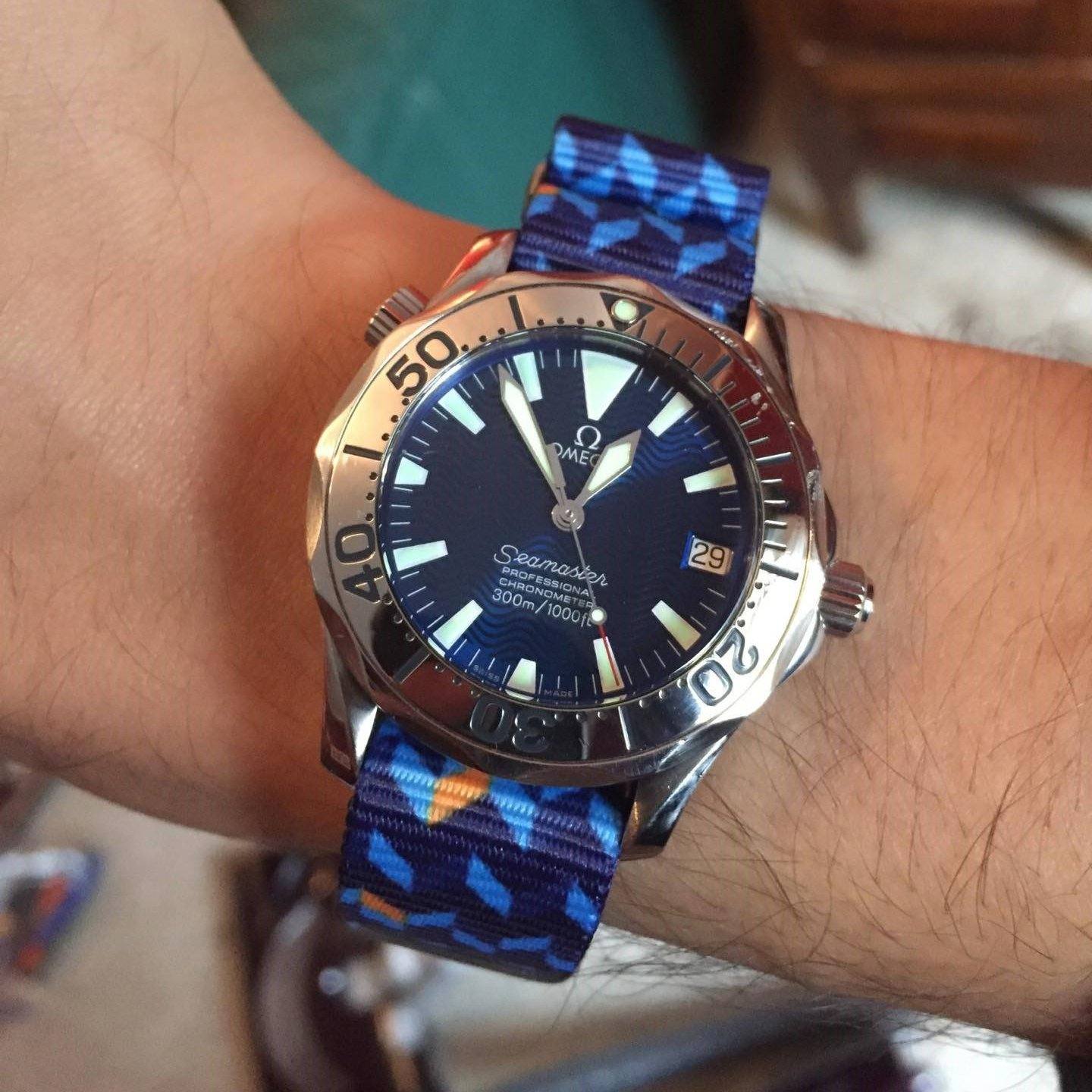 Omega Seamaster on Ocean Chevron Graphic Strap by #varioeveryday member James