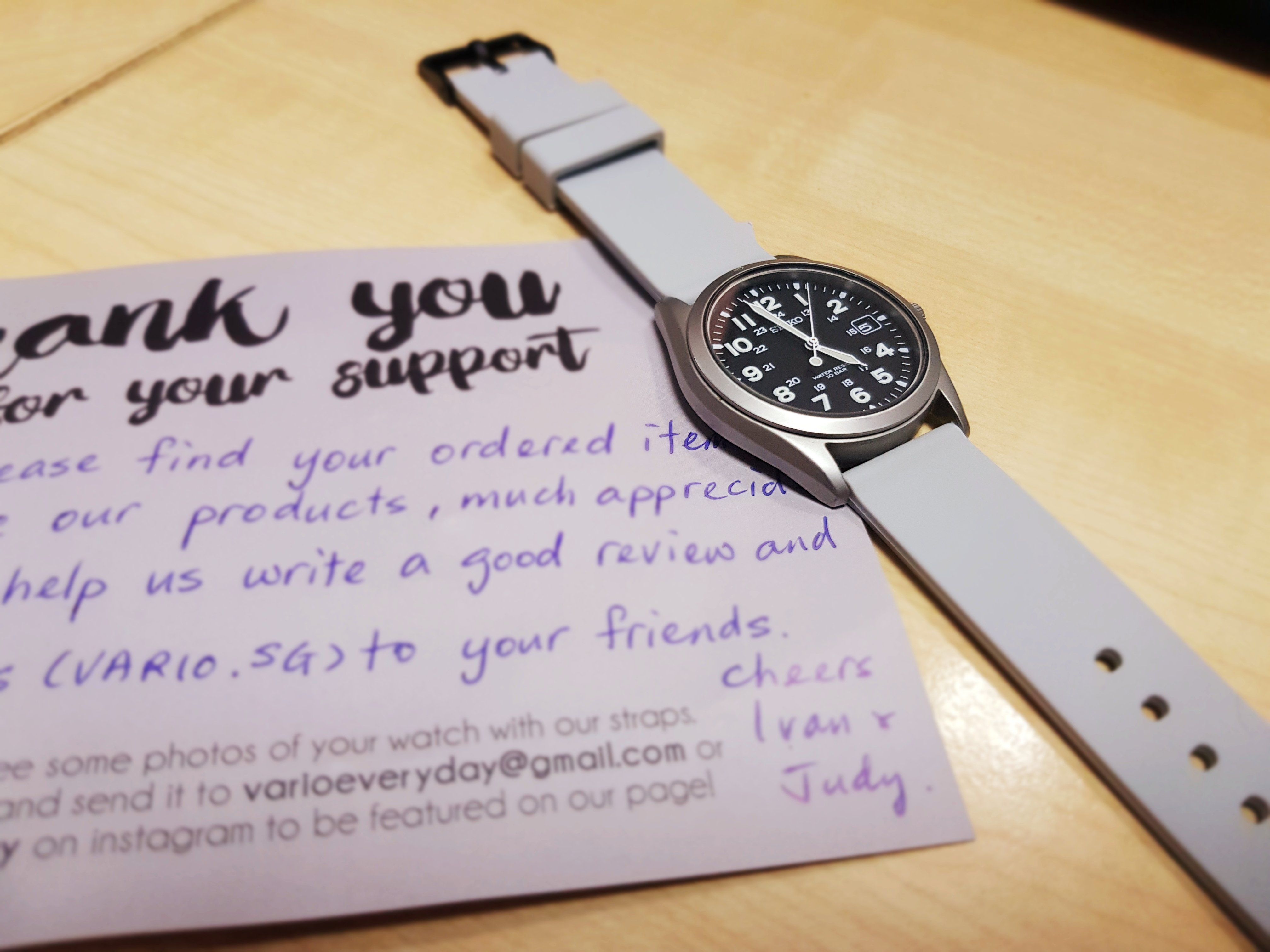 Seiko field watch with Vario silicone watch strap. Photo by #varioeveryday member Manu