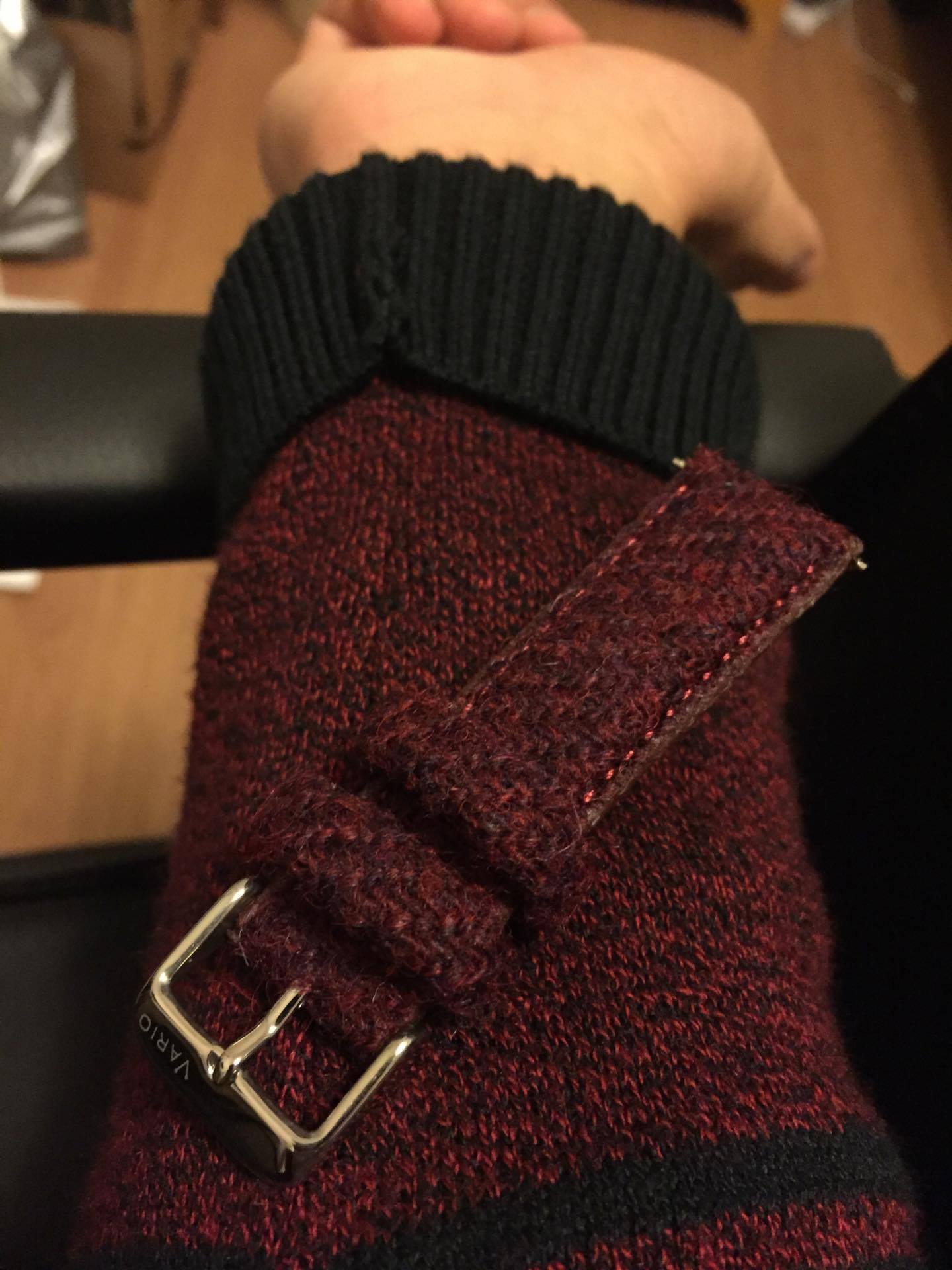 Merlot Harris Tweed strap with matching sweater by #varioeveryday member James
