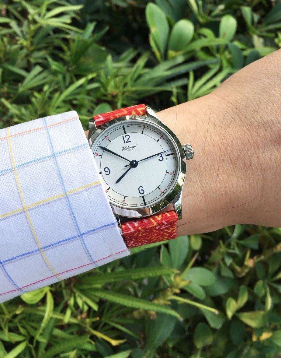 Habring Watch on Vario Orange Tangy graphic strap