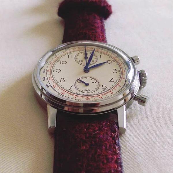 Undone watch with Vario Harris Tweed watch strap