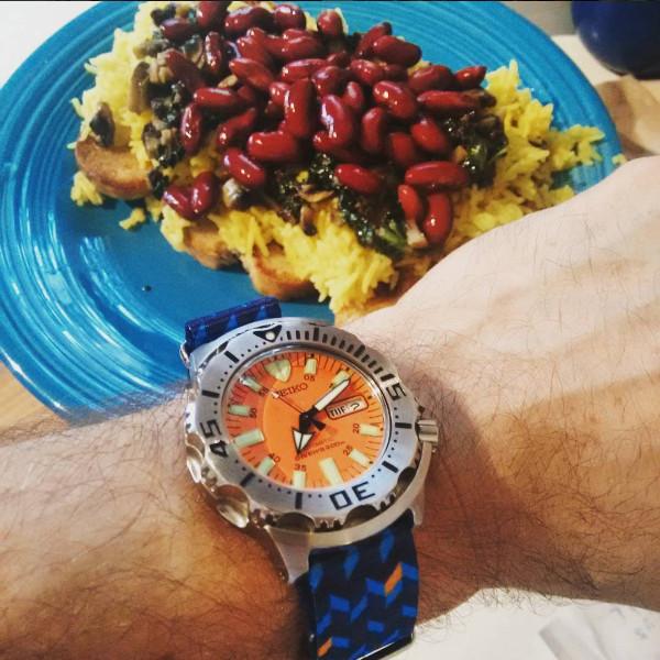 Seiko Orange Monster with Ocean Chevron