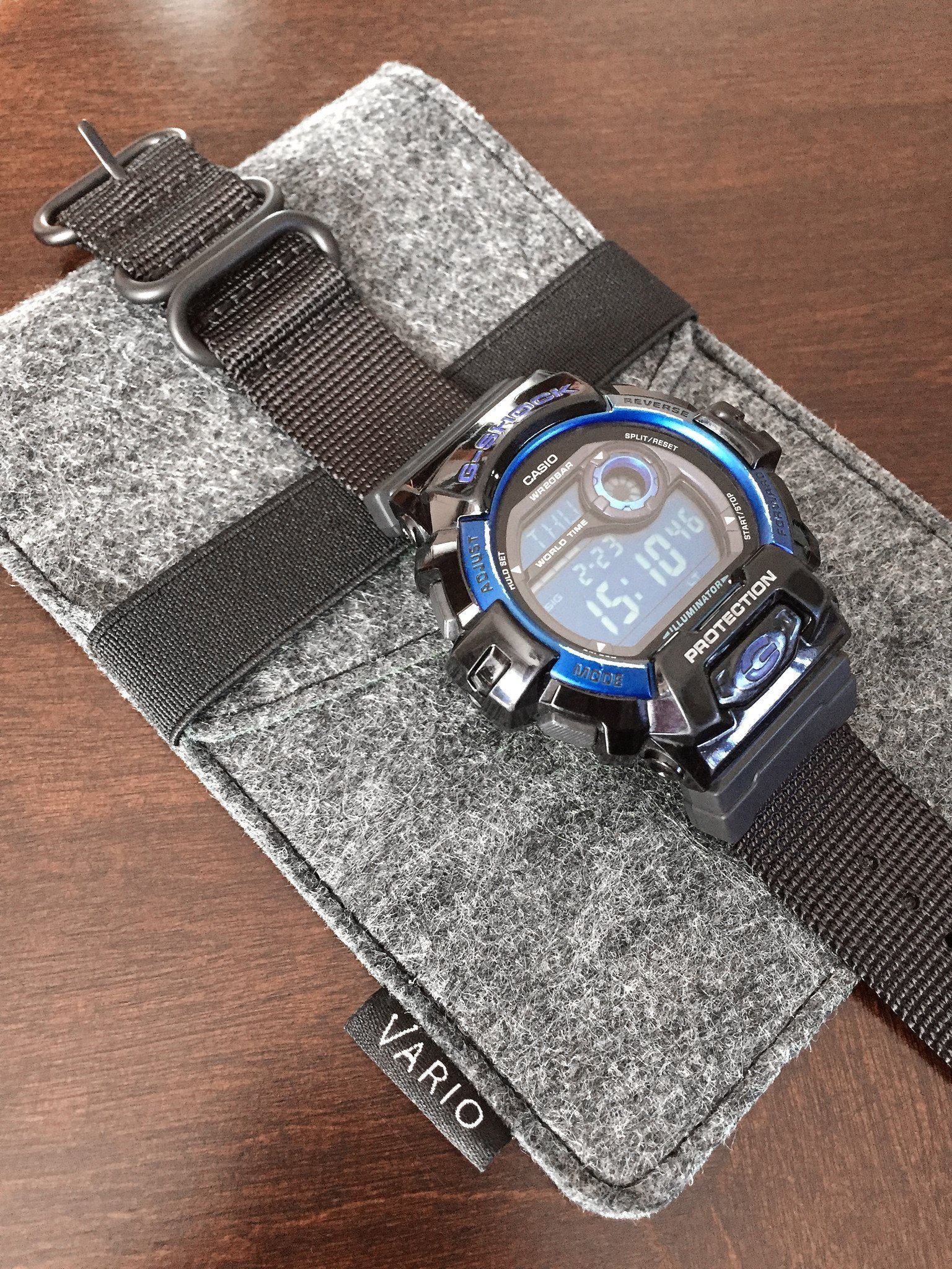 G-Shock G8900A with Vario's Ballistic strap and Casio Adapter (photo by #varioclub member Philip)