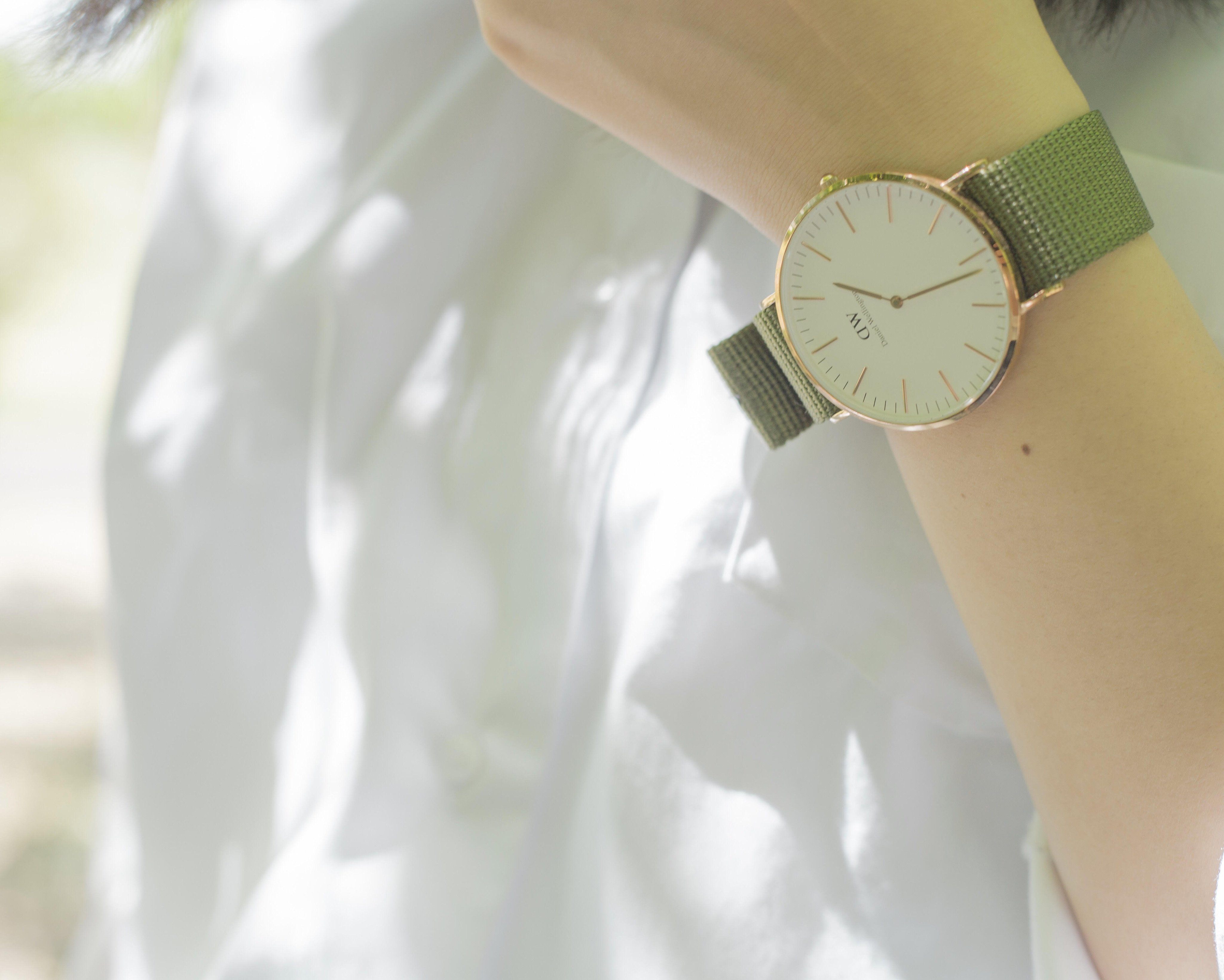 Daniel Wellington on Varo's Olive Ballistic Nylon strap by #varioclub member Sono