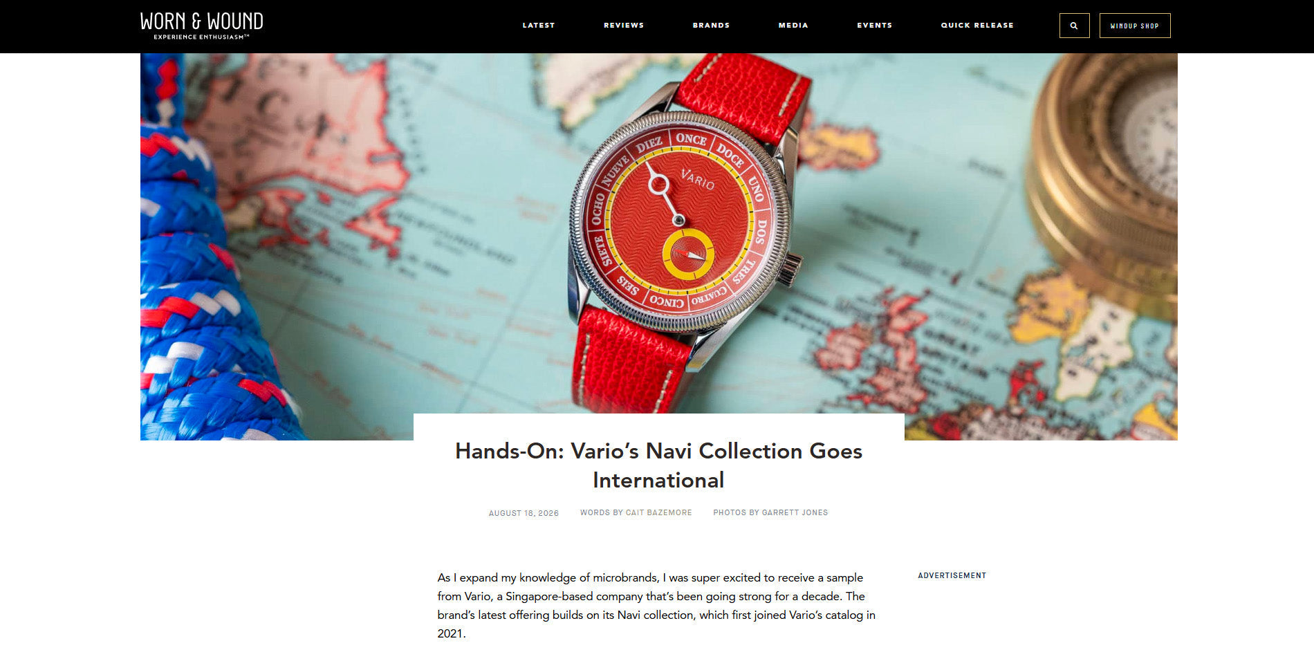 Vario NAVI Voyage reviewed by Worn & Wound