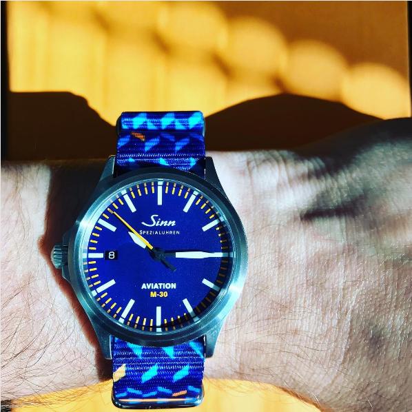 Sinn watch on Ocean Chevron Graphic Strap by #varioeveryday member @watch_dad