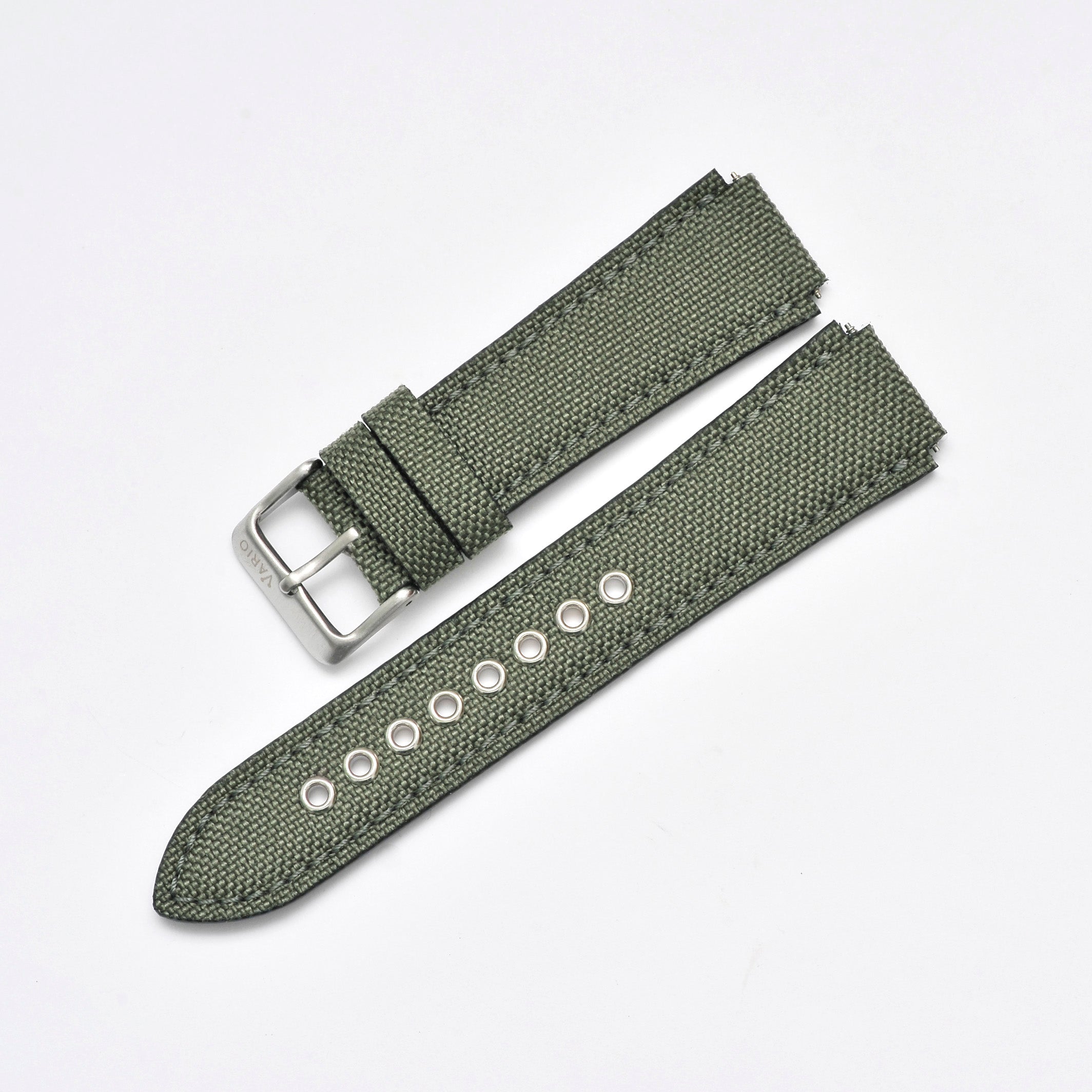 Cordura army green fitted watch strap for Casio Royale AE1200