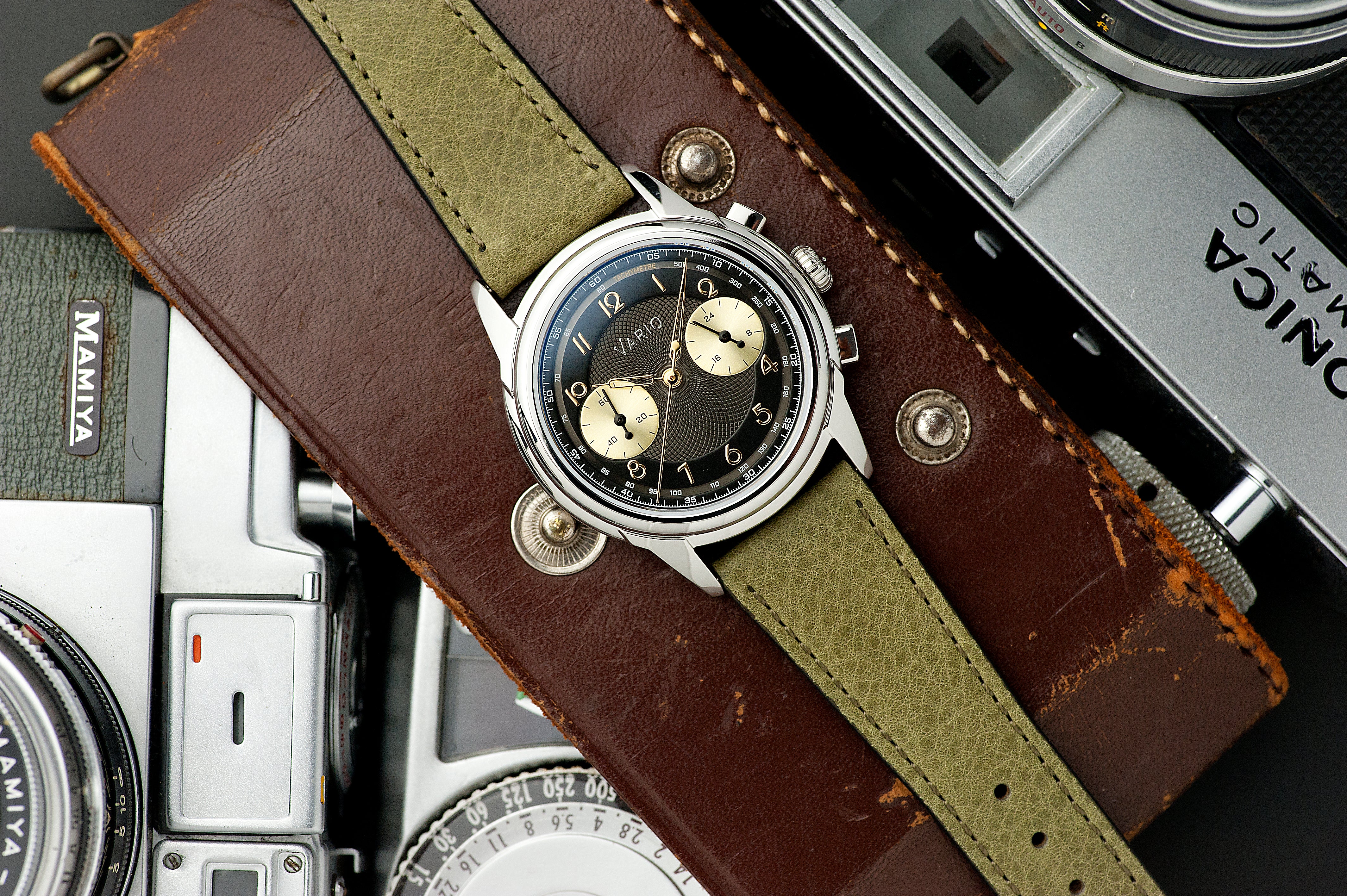 Vario Empire Gunmetal Tuxedo Tachymètre Chronograph Watch