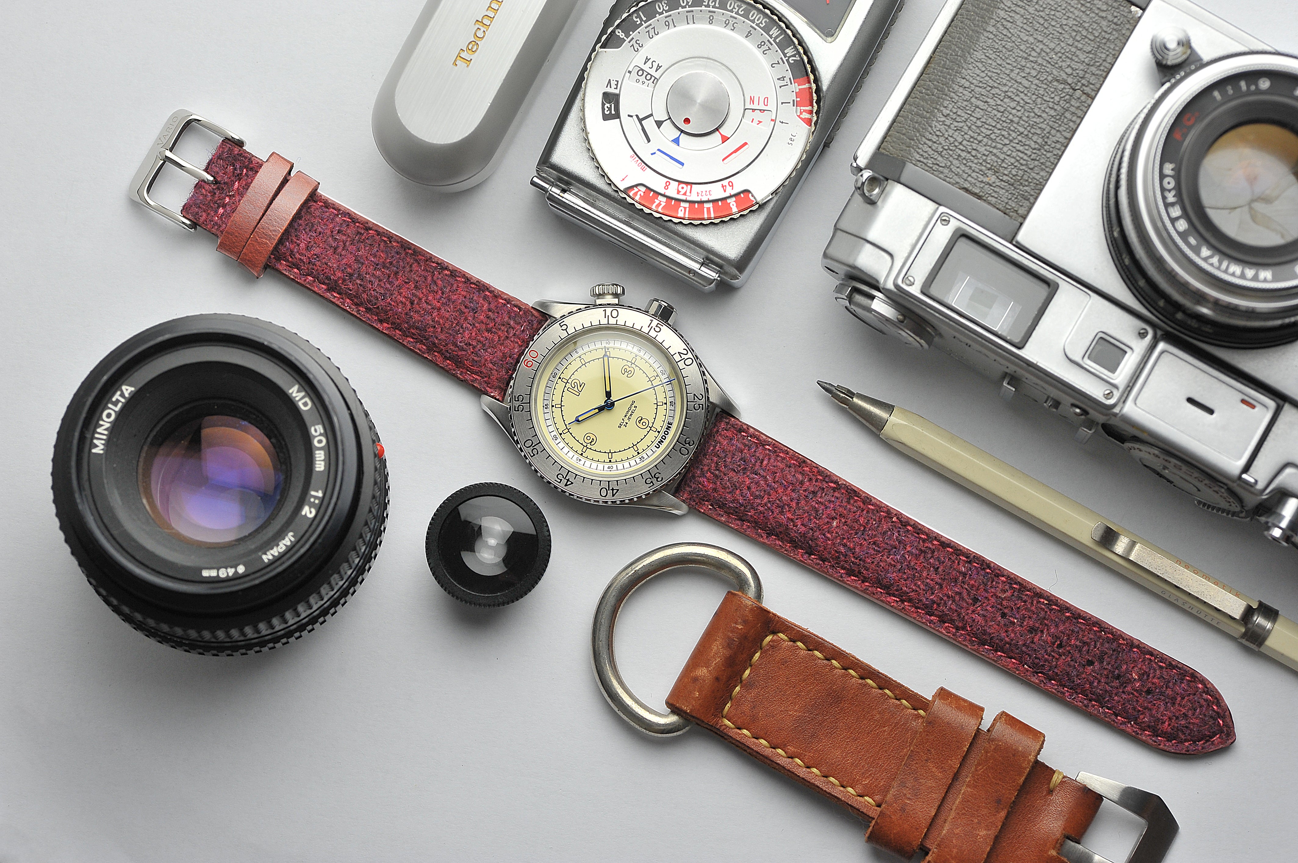 Harris Tweed Merlot Red Watch Strap