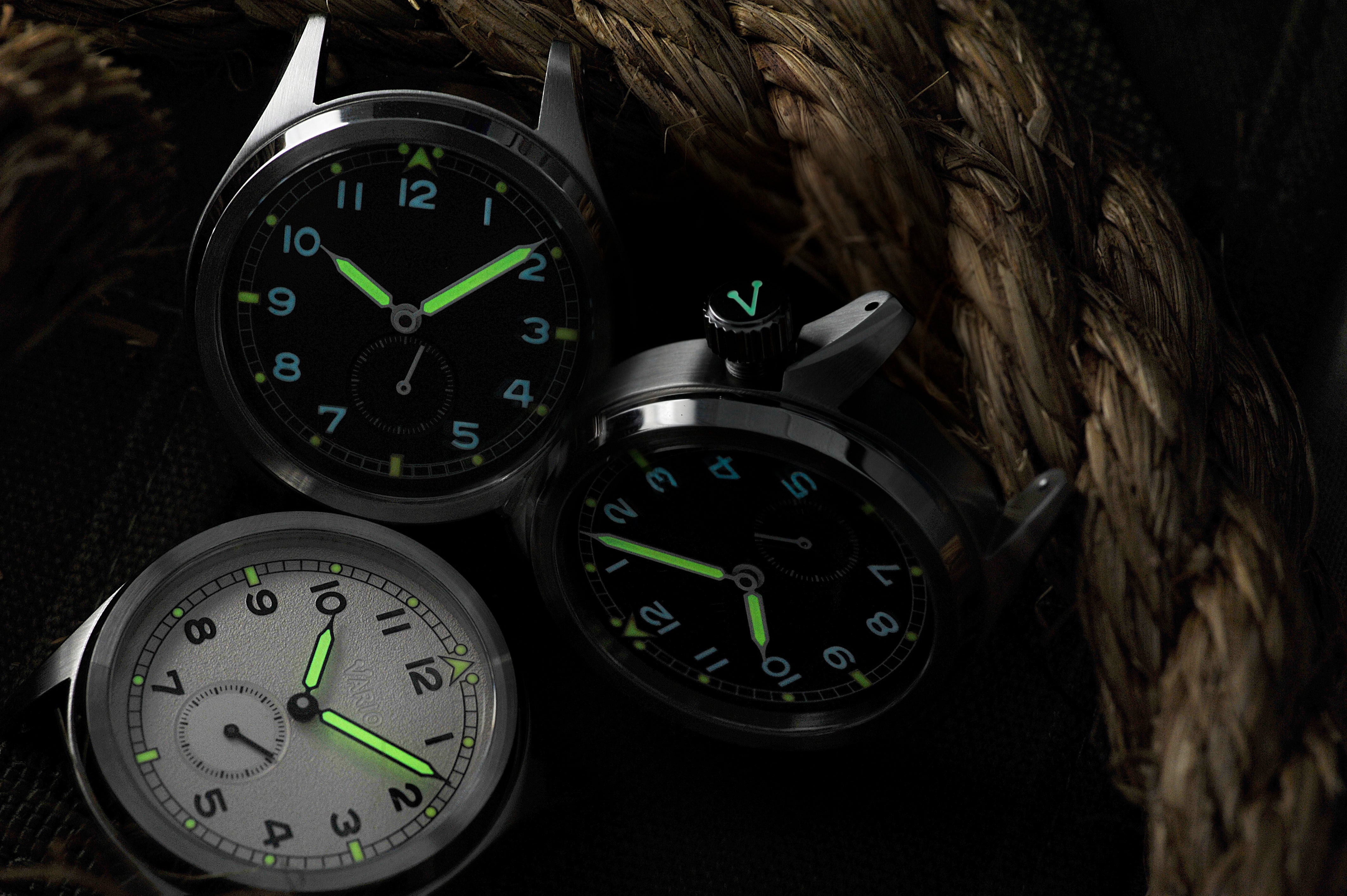 vario d12 dirty dozen field watch lume
