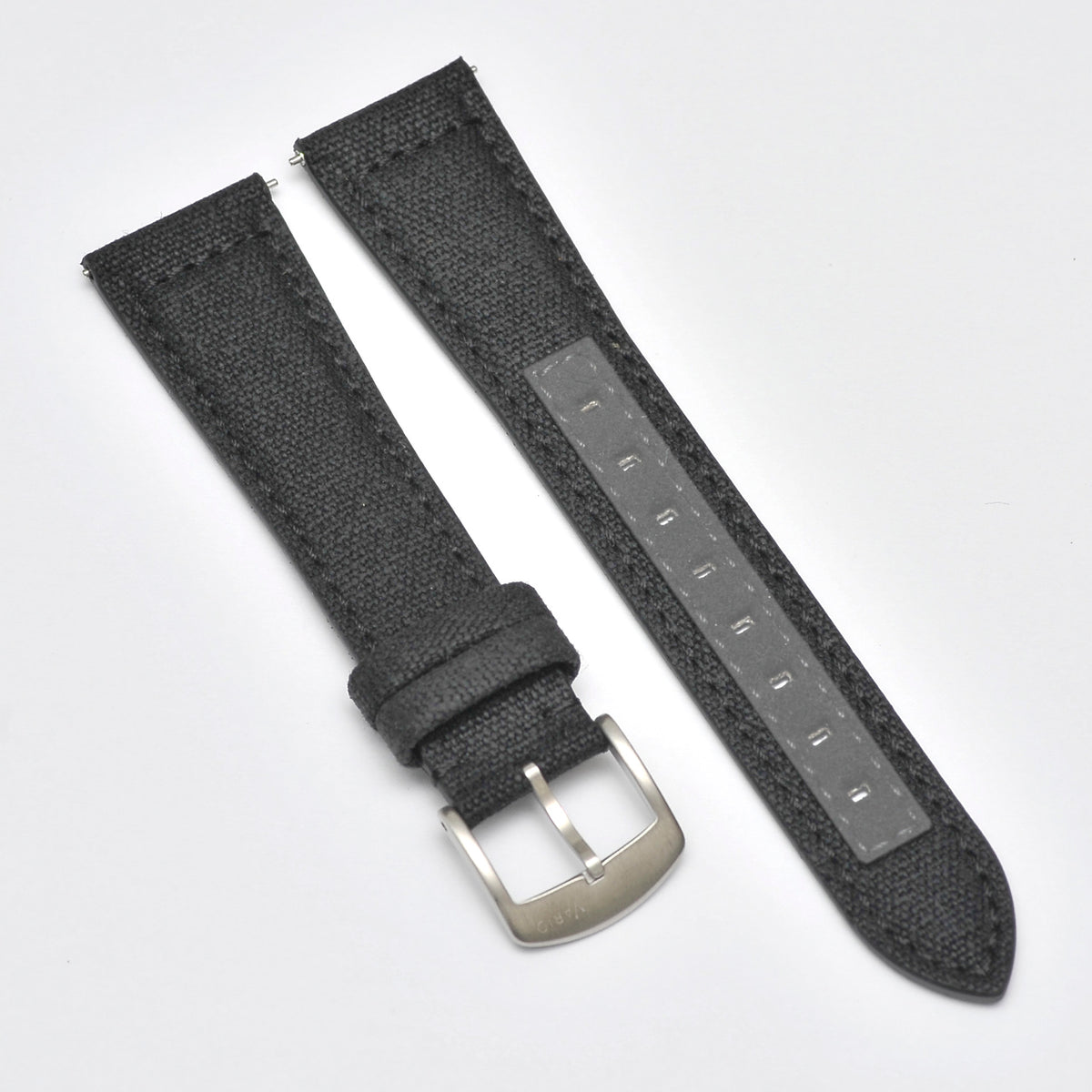 Recycled Waxed Canvas Shadow Grey Watch Strap