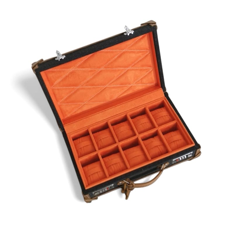 Vario Herringbone Coal Black Watch Carrying Case