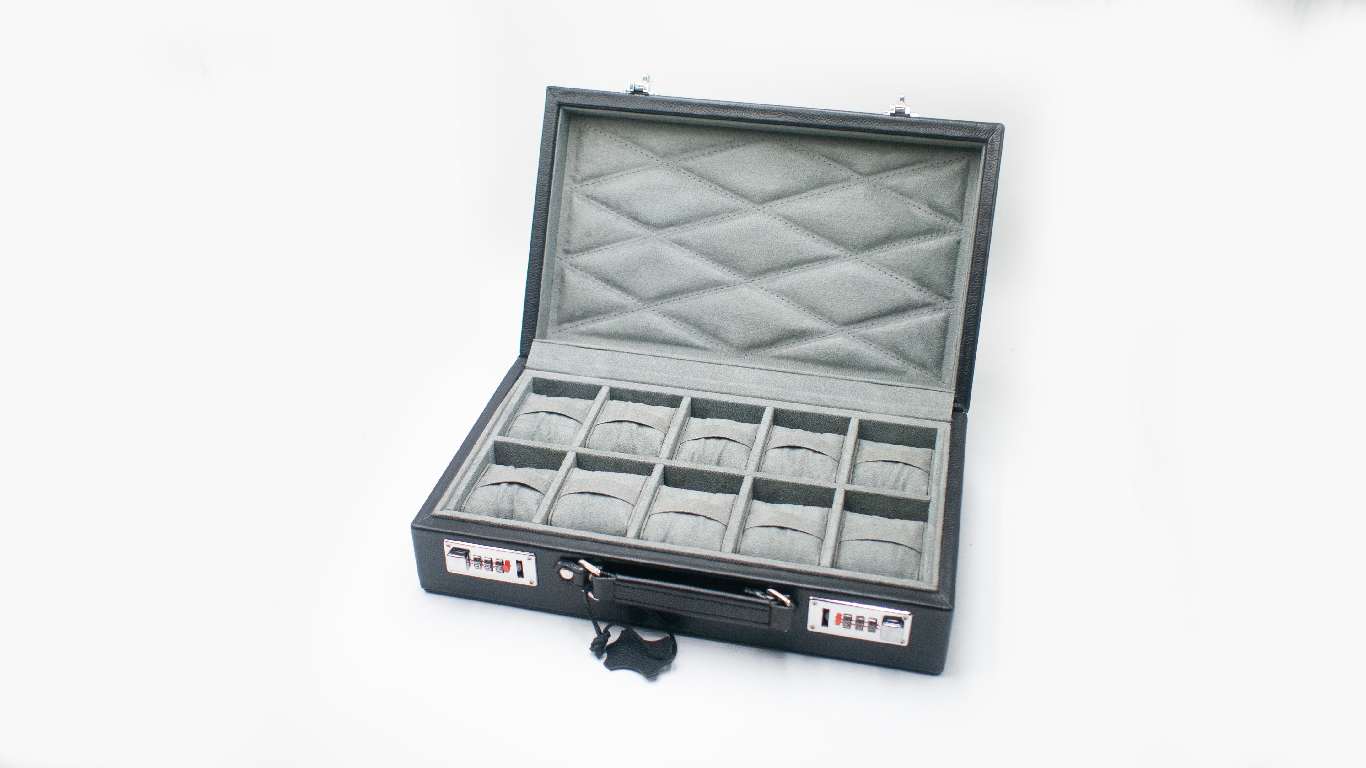 vario vintage inspired leather 10 slot watch carryng case