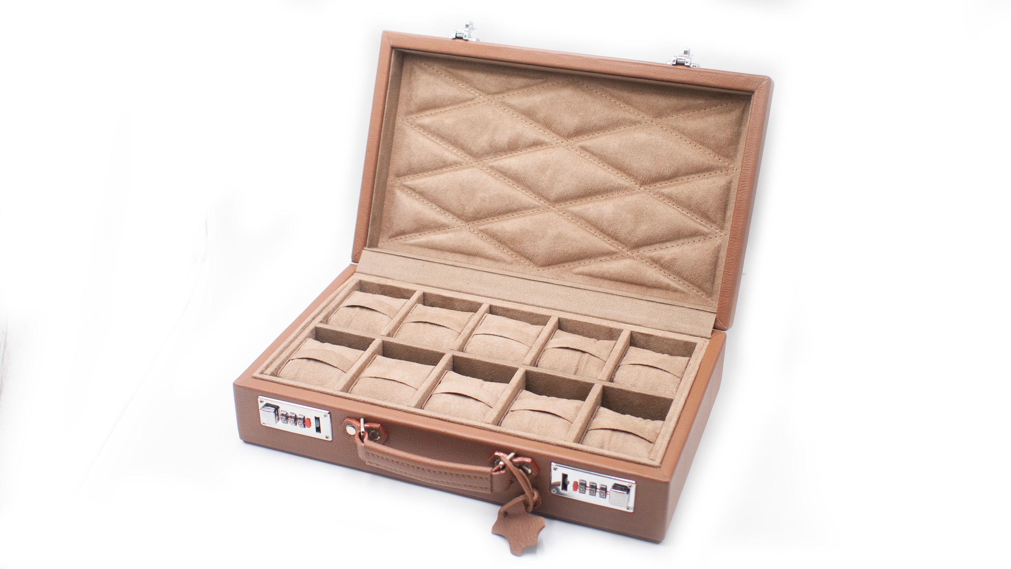 vario vintage inspired leather 10 slot watch carryng case