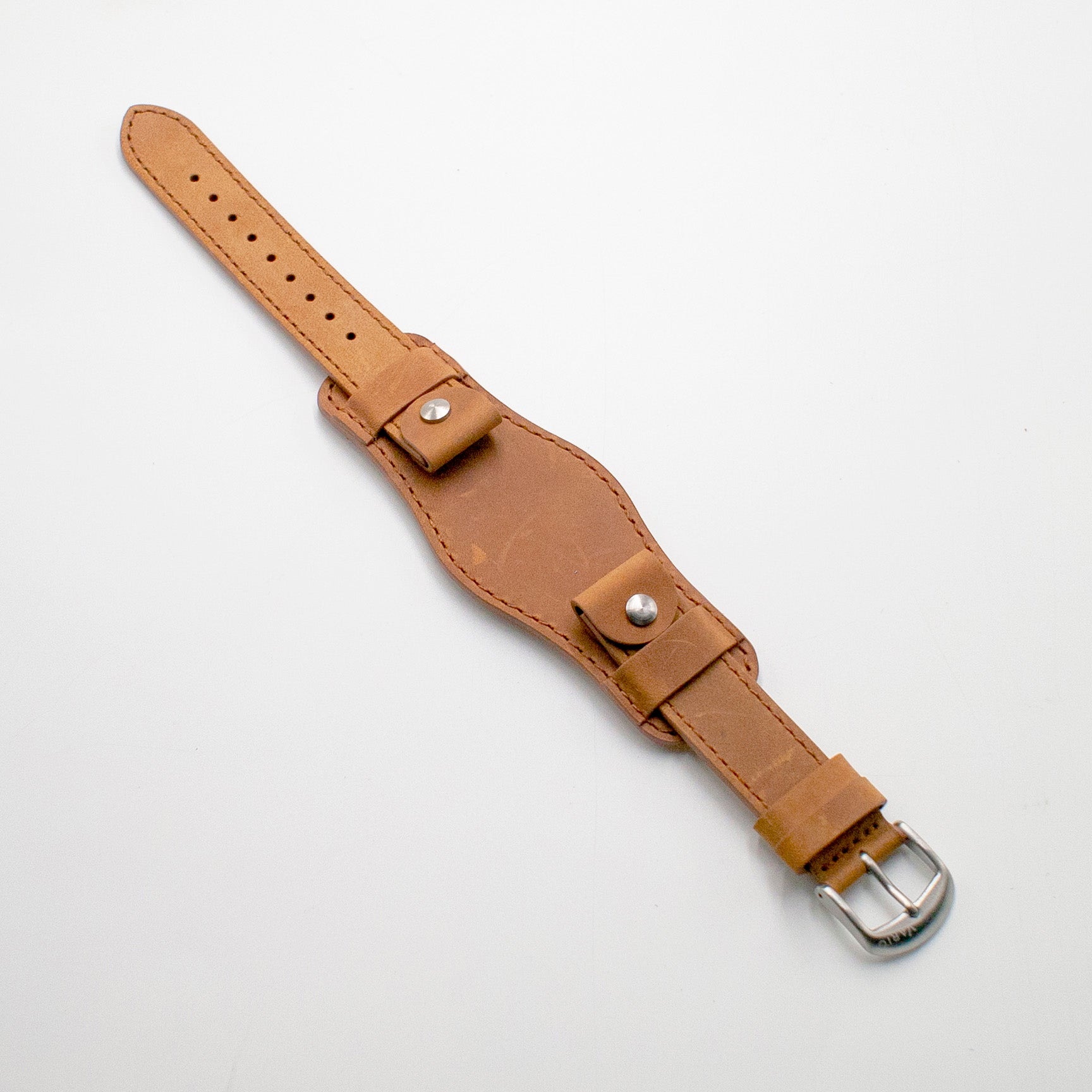 vario crazy horse bund watch strap tan