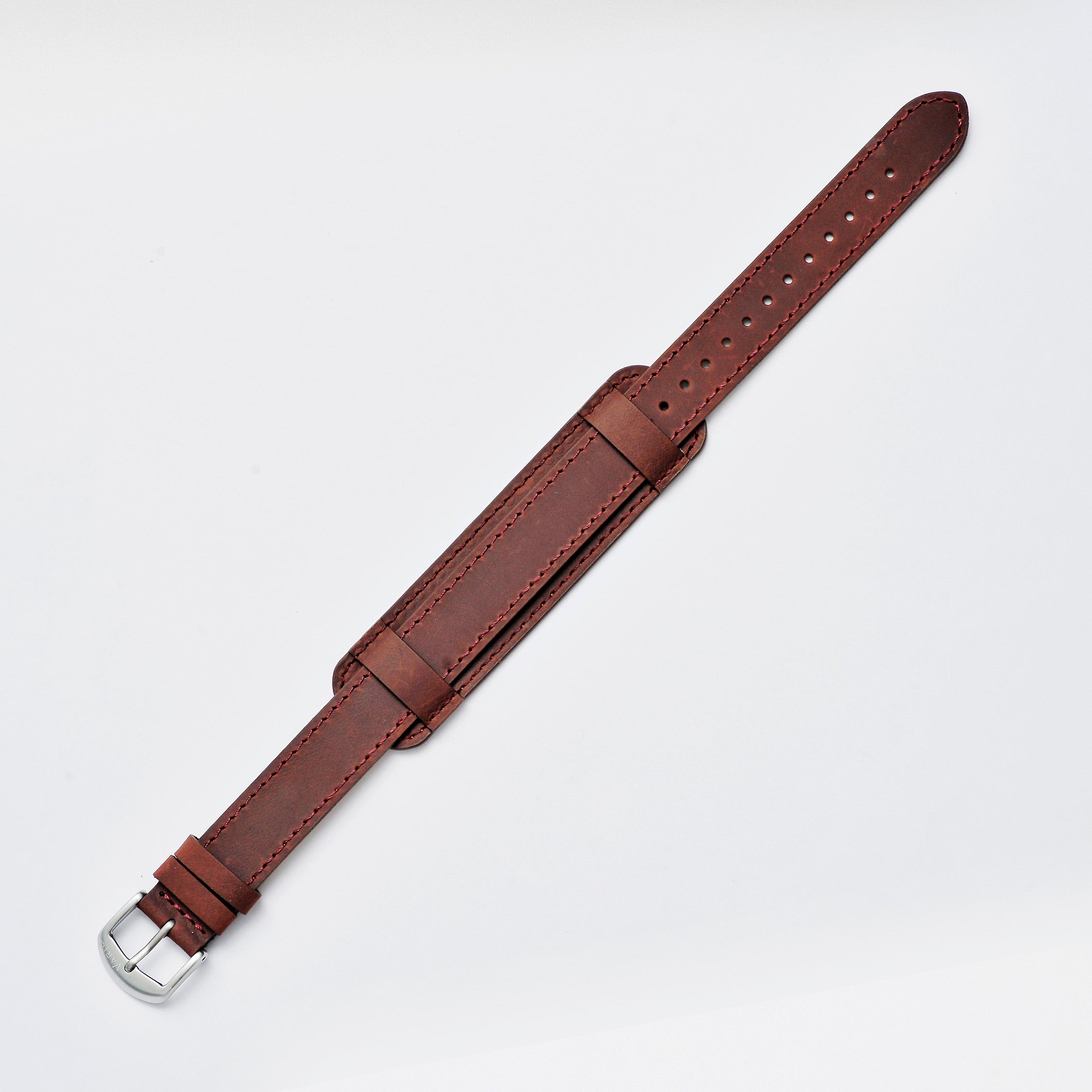 vario single pass mahoghany brown crazy horse leather with bund strap