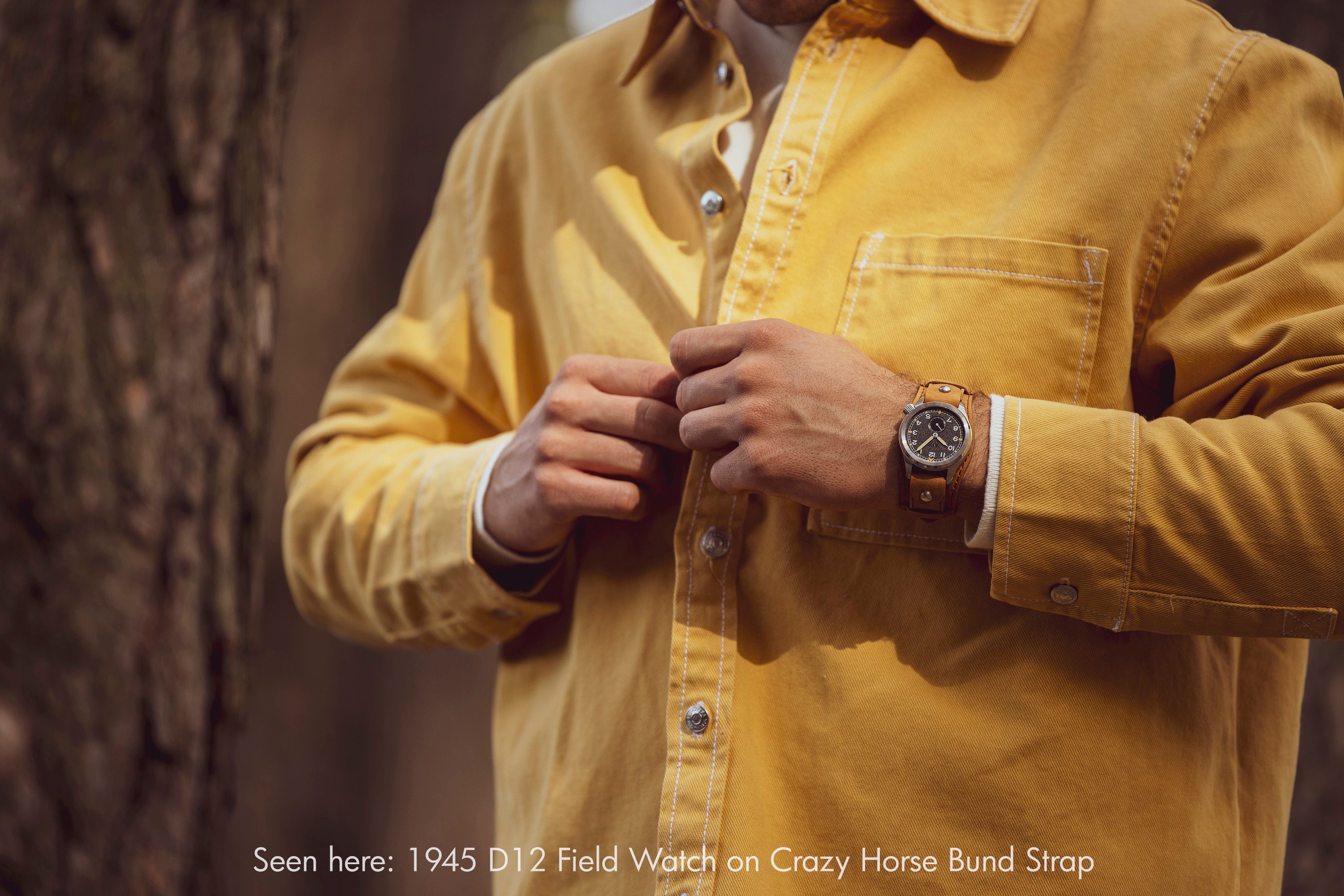 Vario 1945 D12 field watch on crazy horse bund strap