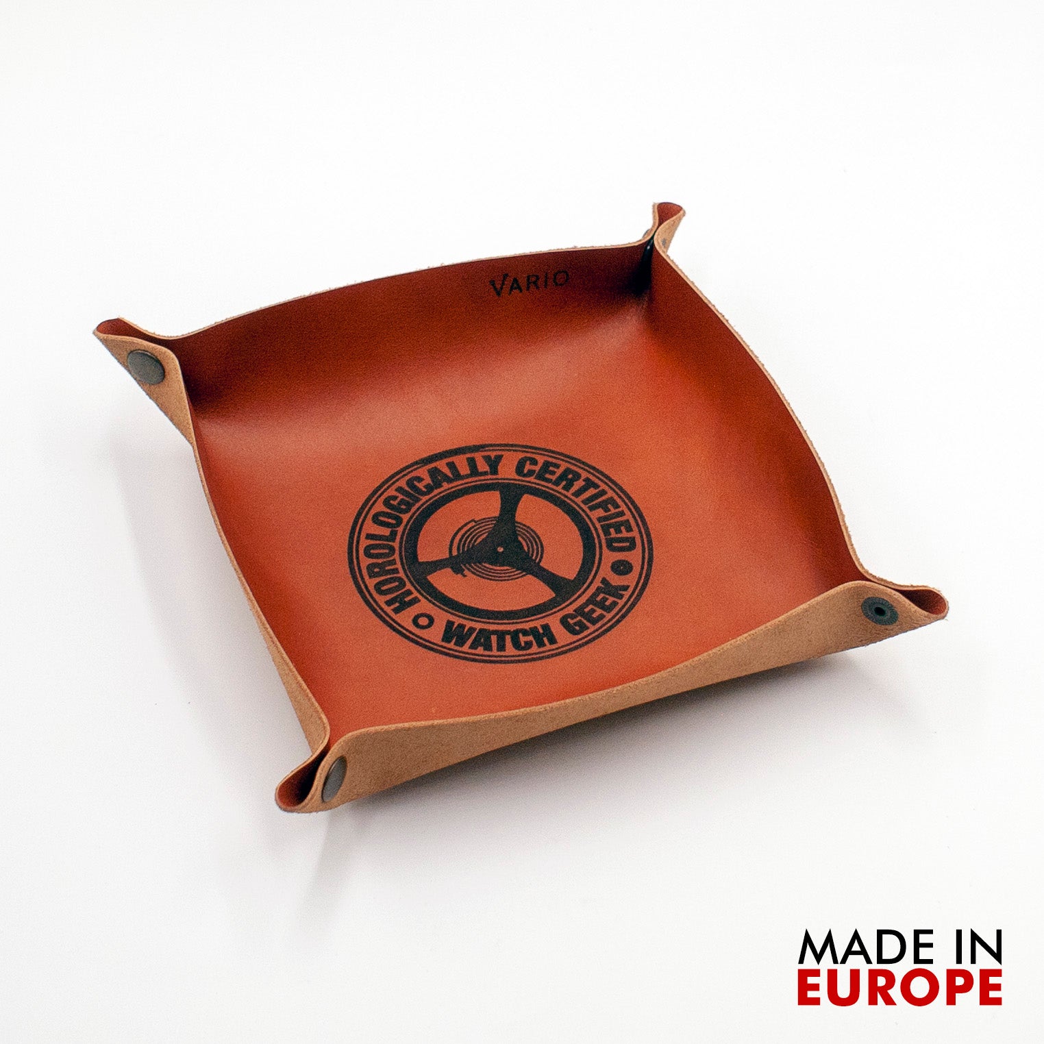 Belarusian Caramel Brown Leather Valet Tray (Certified Watch Geek) for Watch, Keys, Accessories