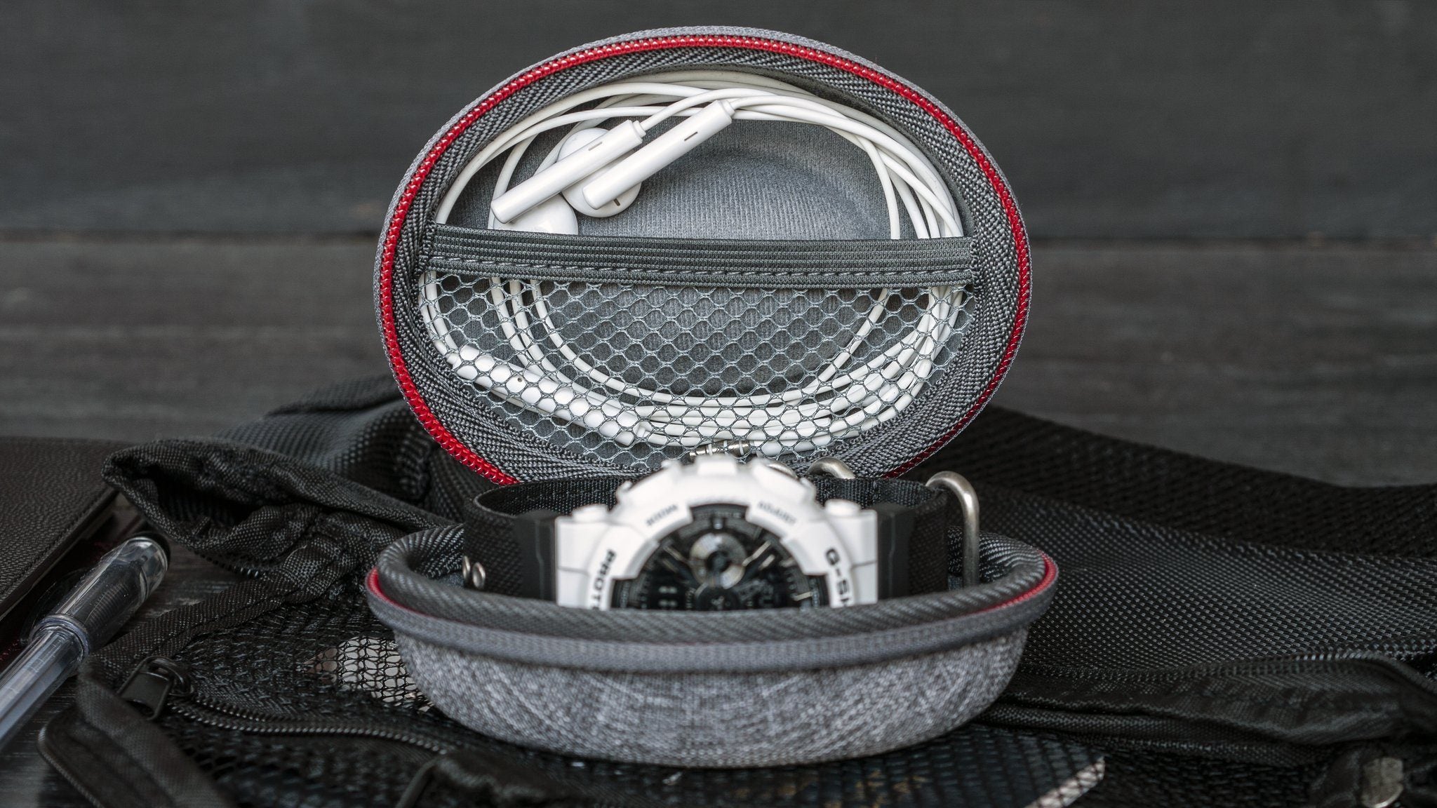 bring along an extra pair of earphones with our travel watch case