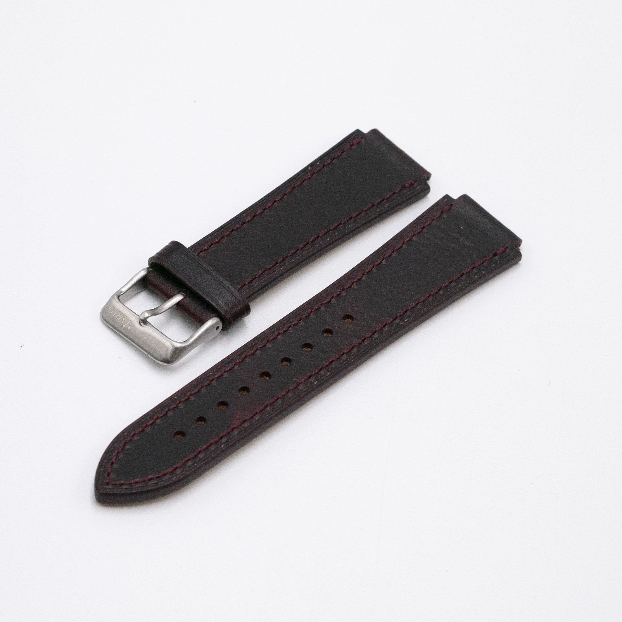 Oiled Leather Merlot Red Watch Strap for Casio AE1200WH World Time Watch