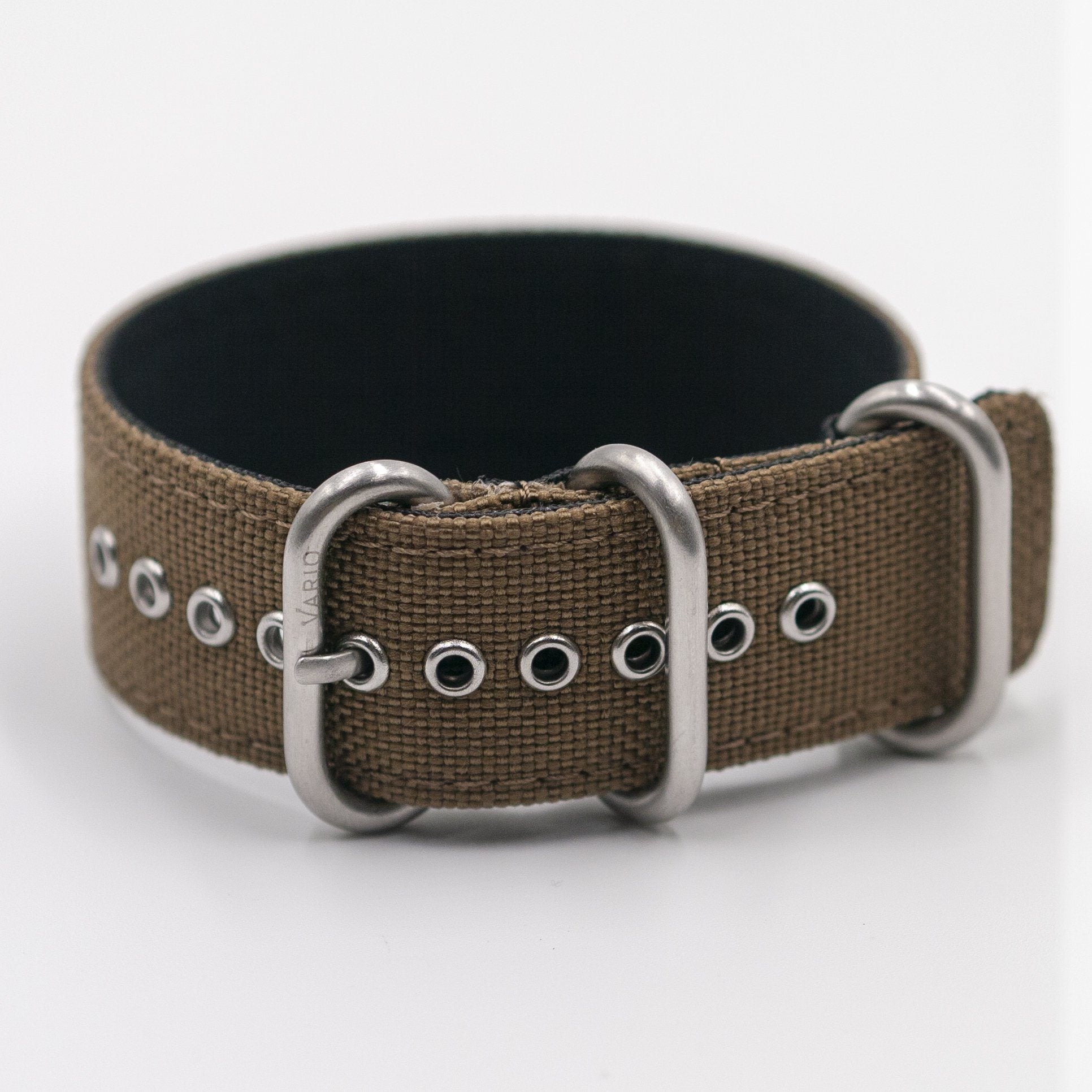 vario cordura single pass watch strap khaki brown 20 22 24mm