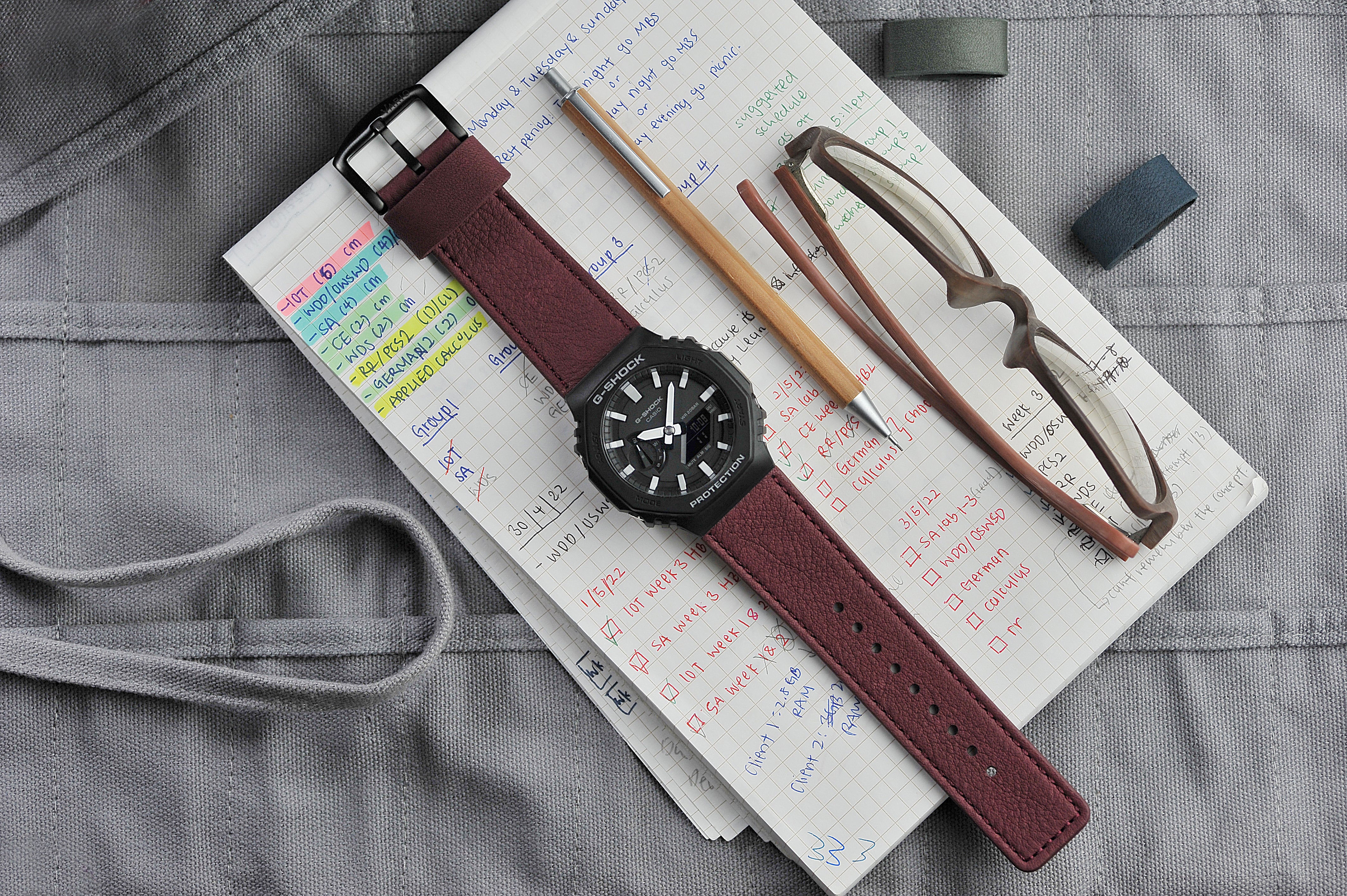 Performance Leather Water Resistant G-Shock Replacement Watch Strap