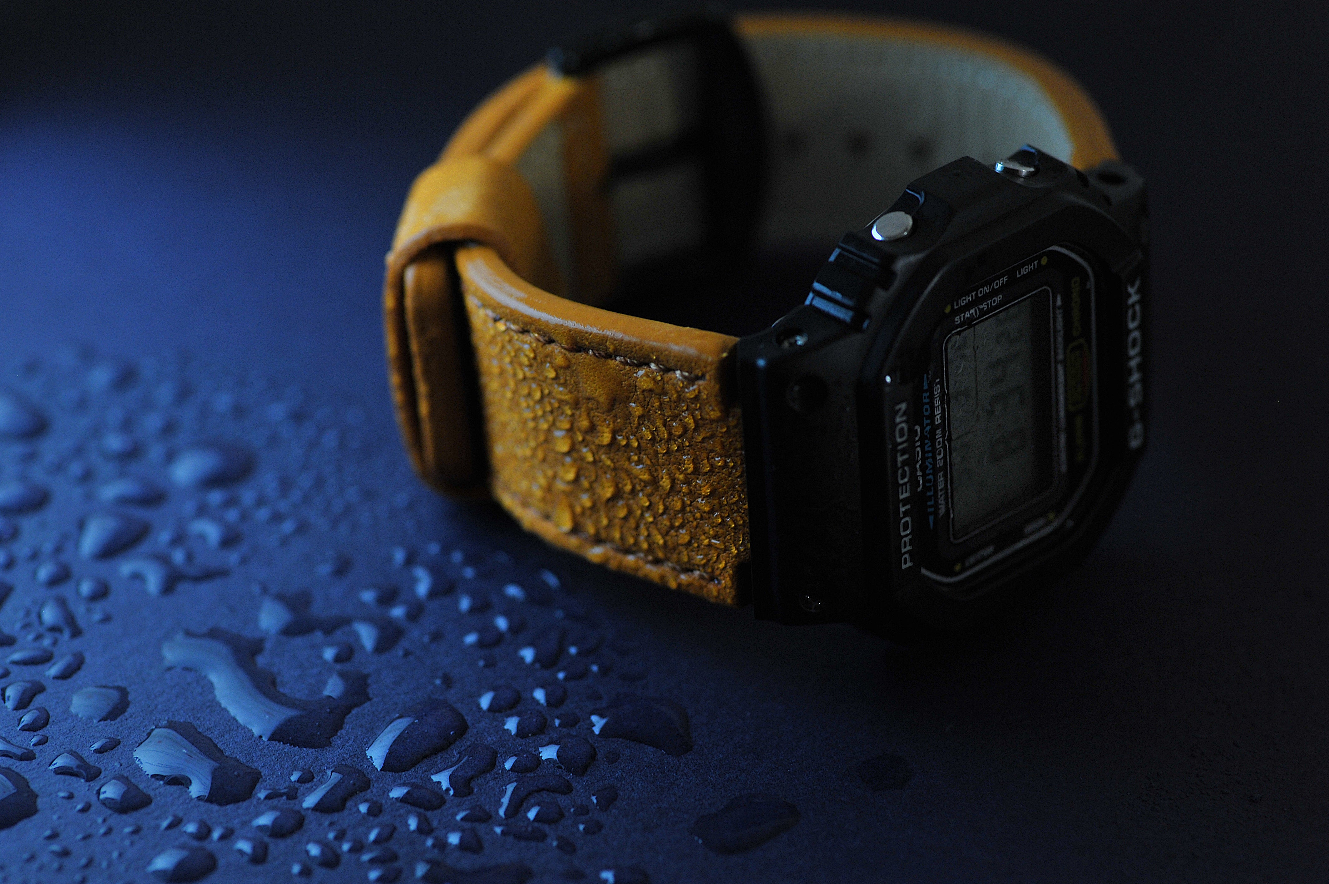 Performance Leather Water Resistant G-Shock Replacement Watch Strap