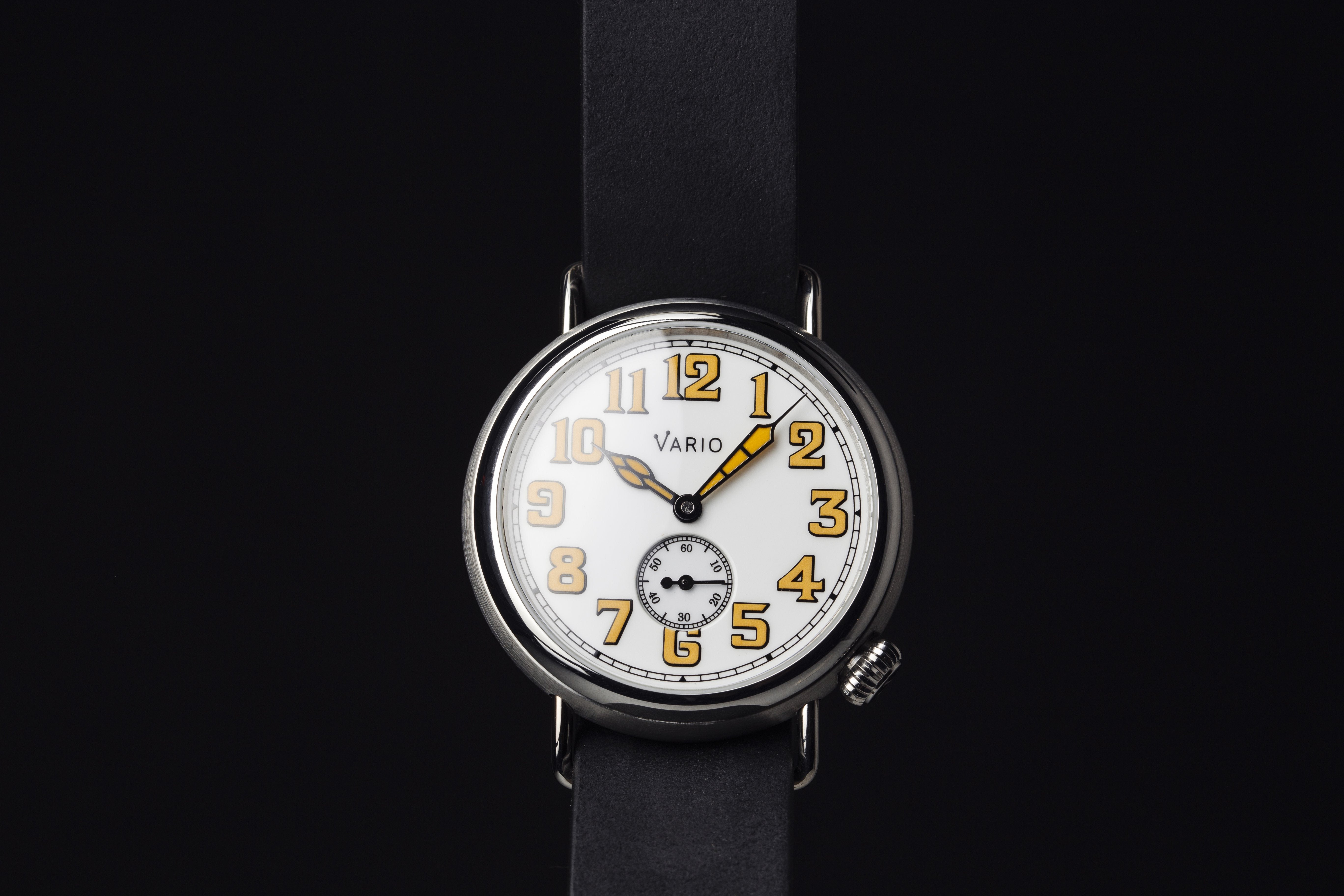 vario 1918 trench field watch white dial orange lume 37mmvario 1918 trench field watch white dial orange lume 37mm