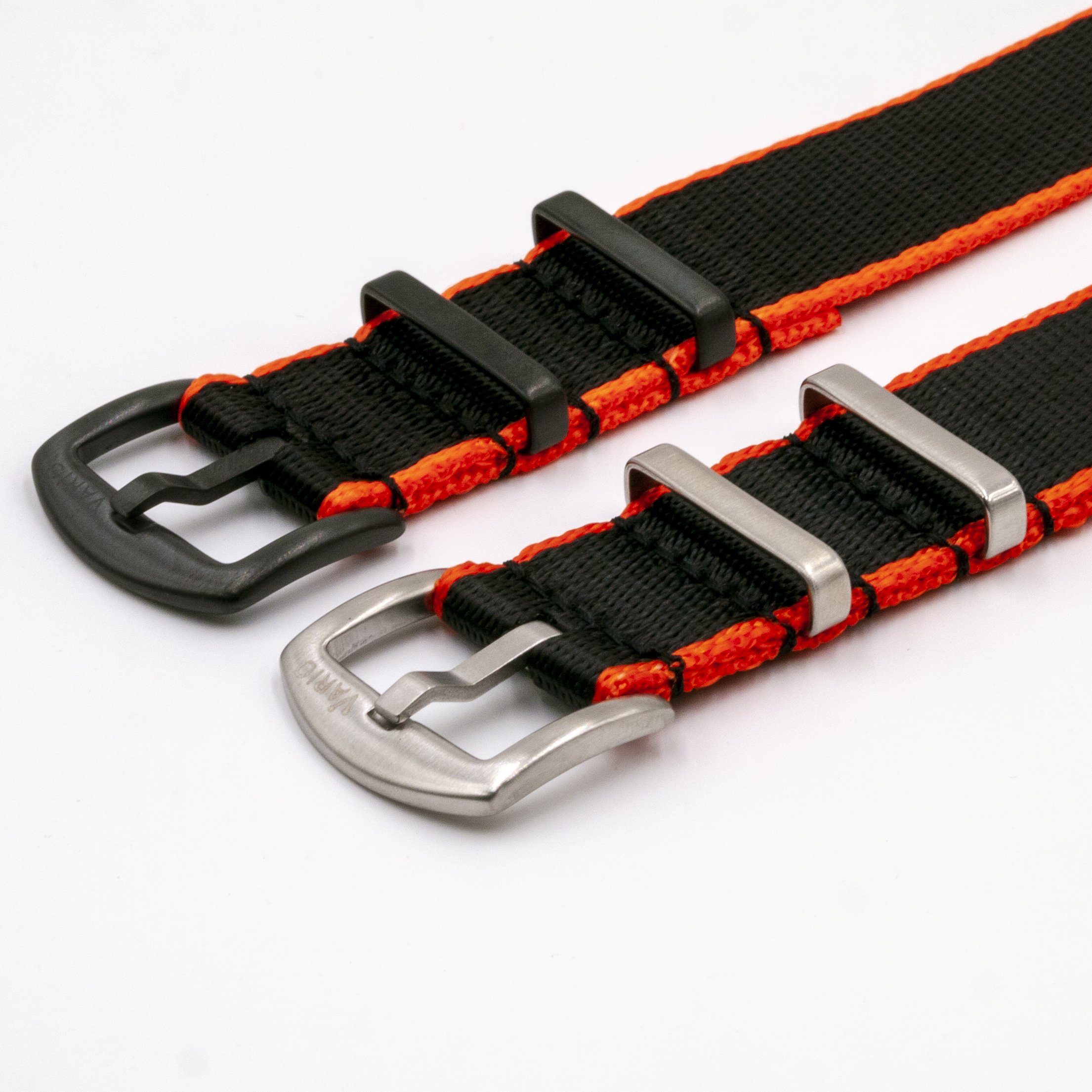 vario gshock seat belt adapter kit orange and black stripe silver black buckle