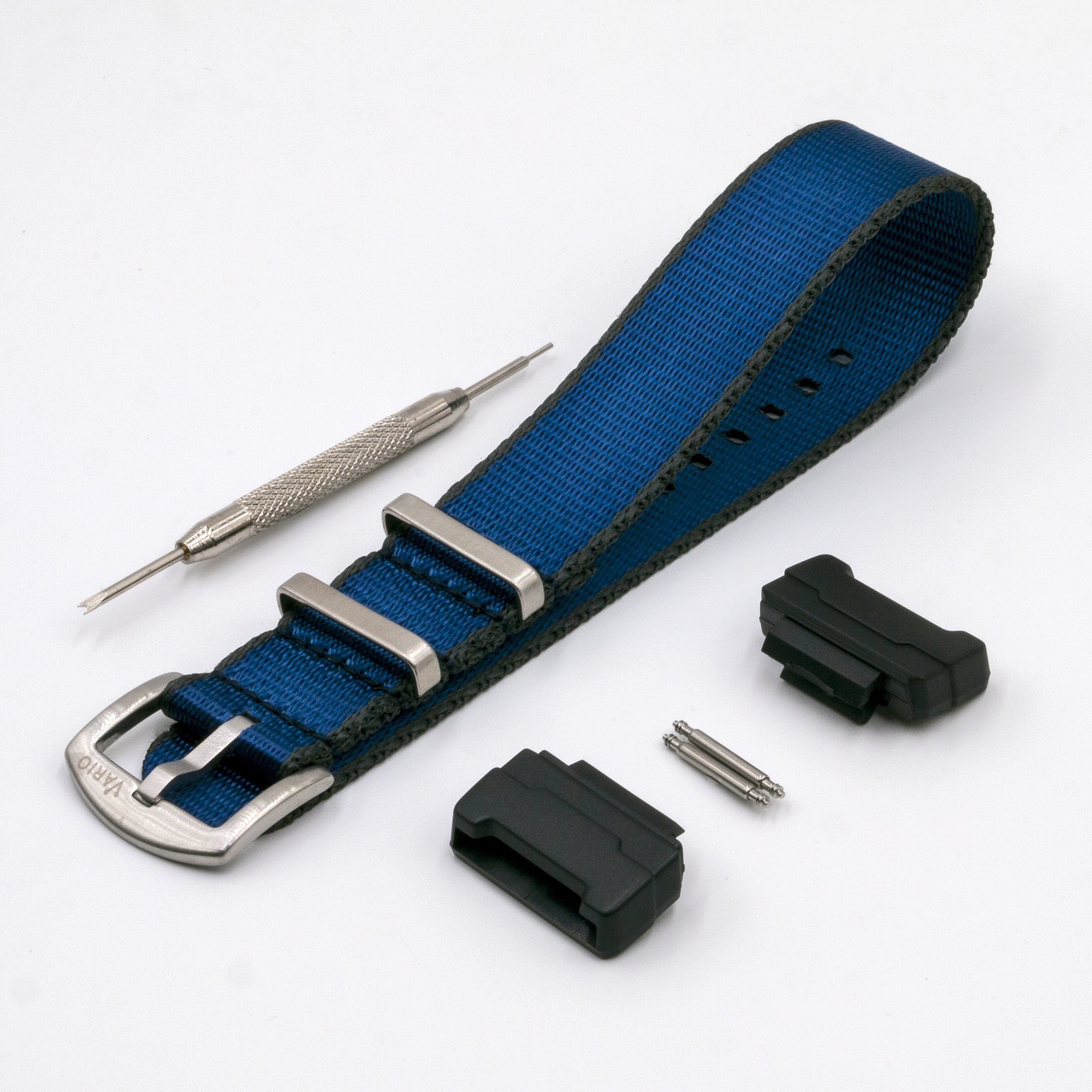 Seat Belt Navy Edge Watch Strap with G-Shock Compatible Adapter and Spring Bar Tool