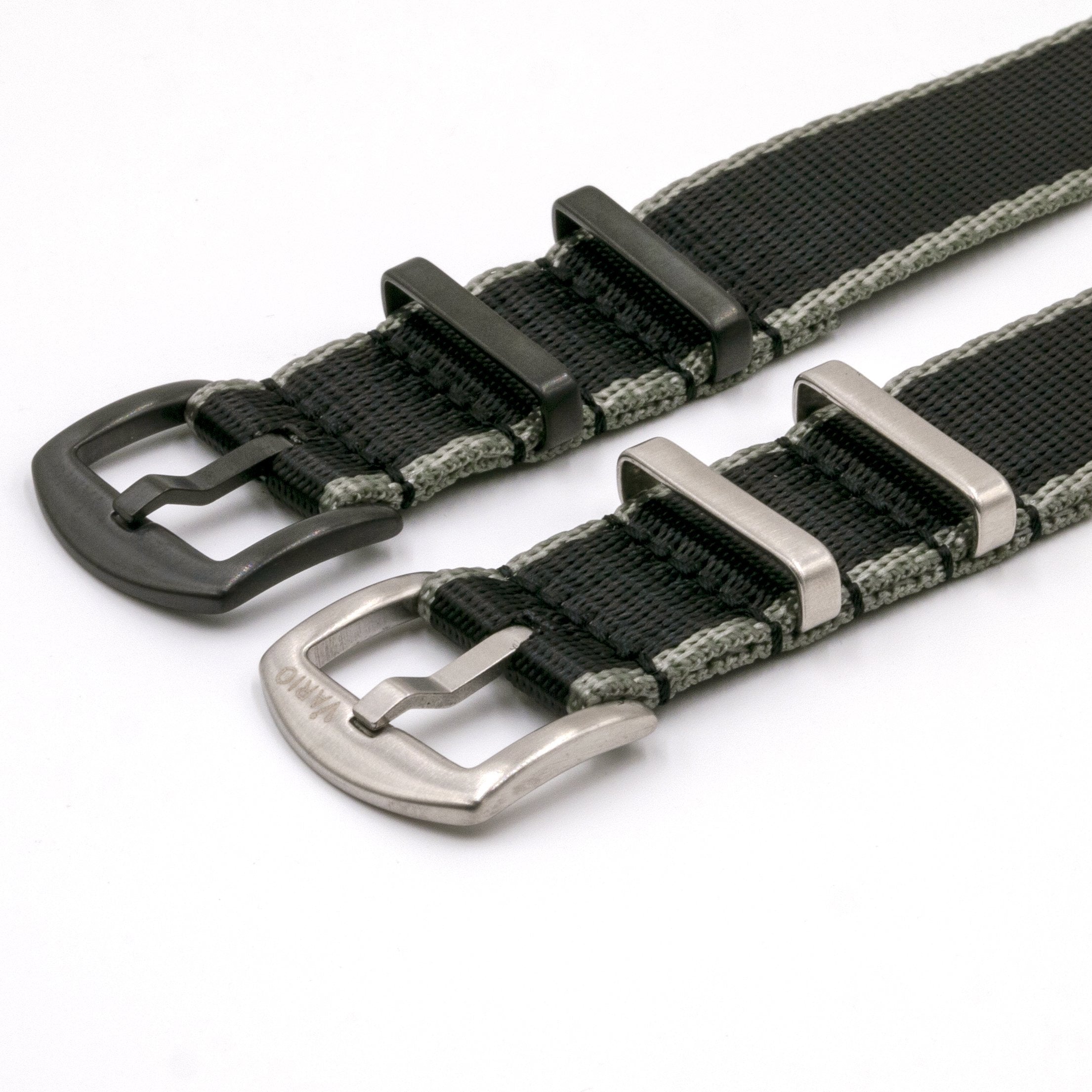 vario gshock seat belt adapter kit black and grey stripe silver and black buckle
