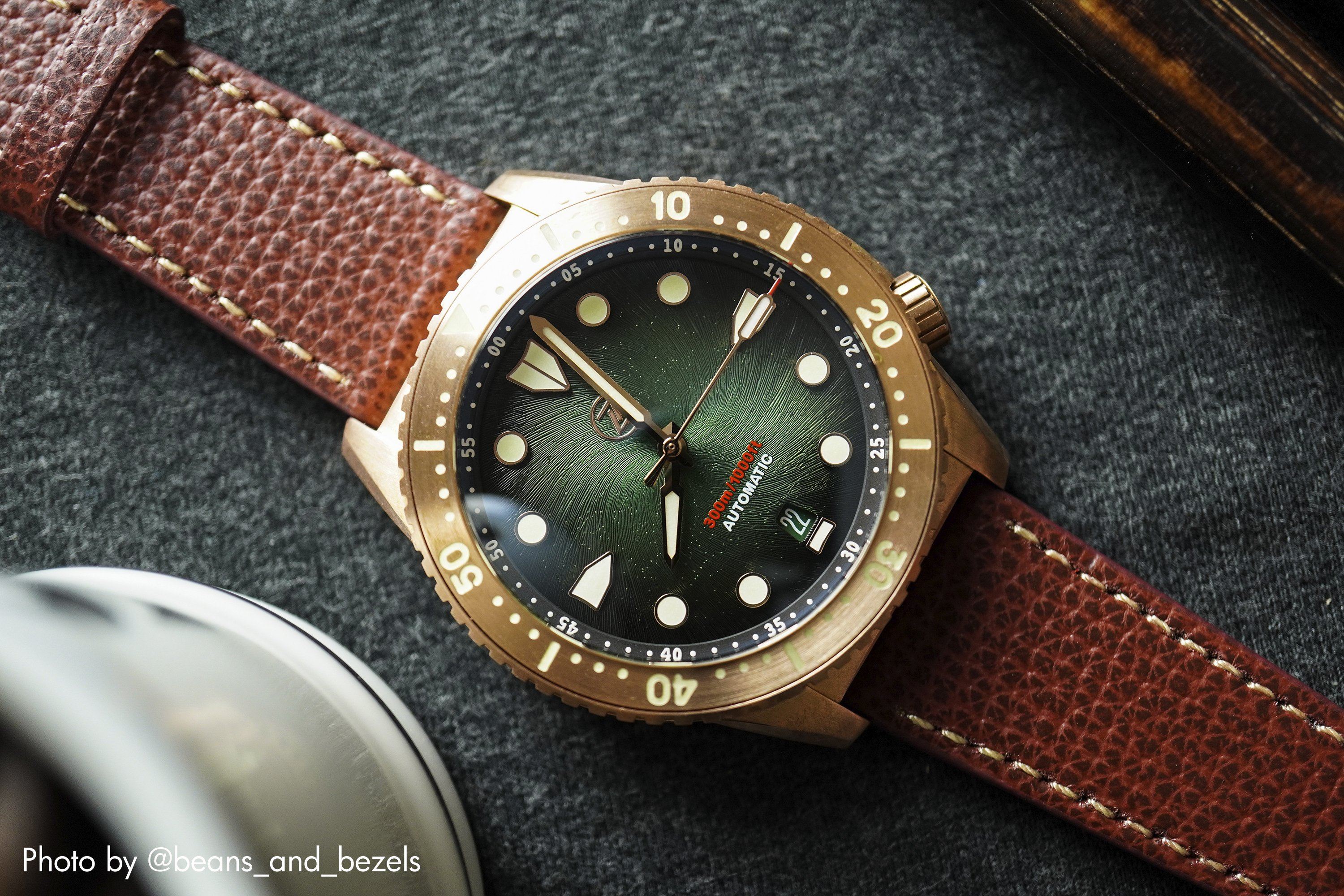 Vintage Epsom Italian Leather Mahogany Brown Watch Strap with Quick Release