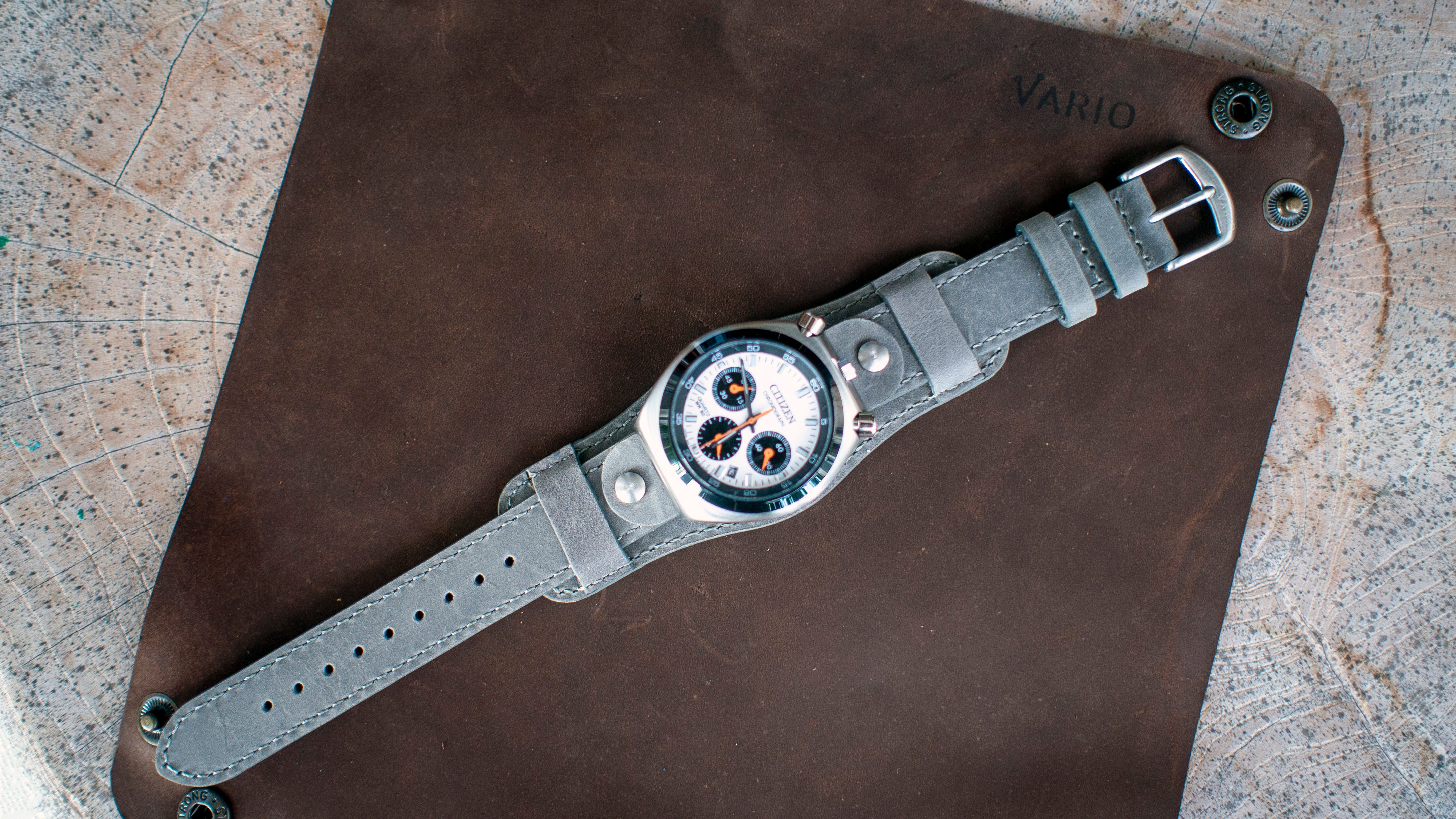 1918 crazy horse bund watch strap ash grey