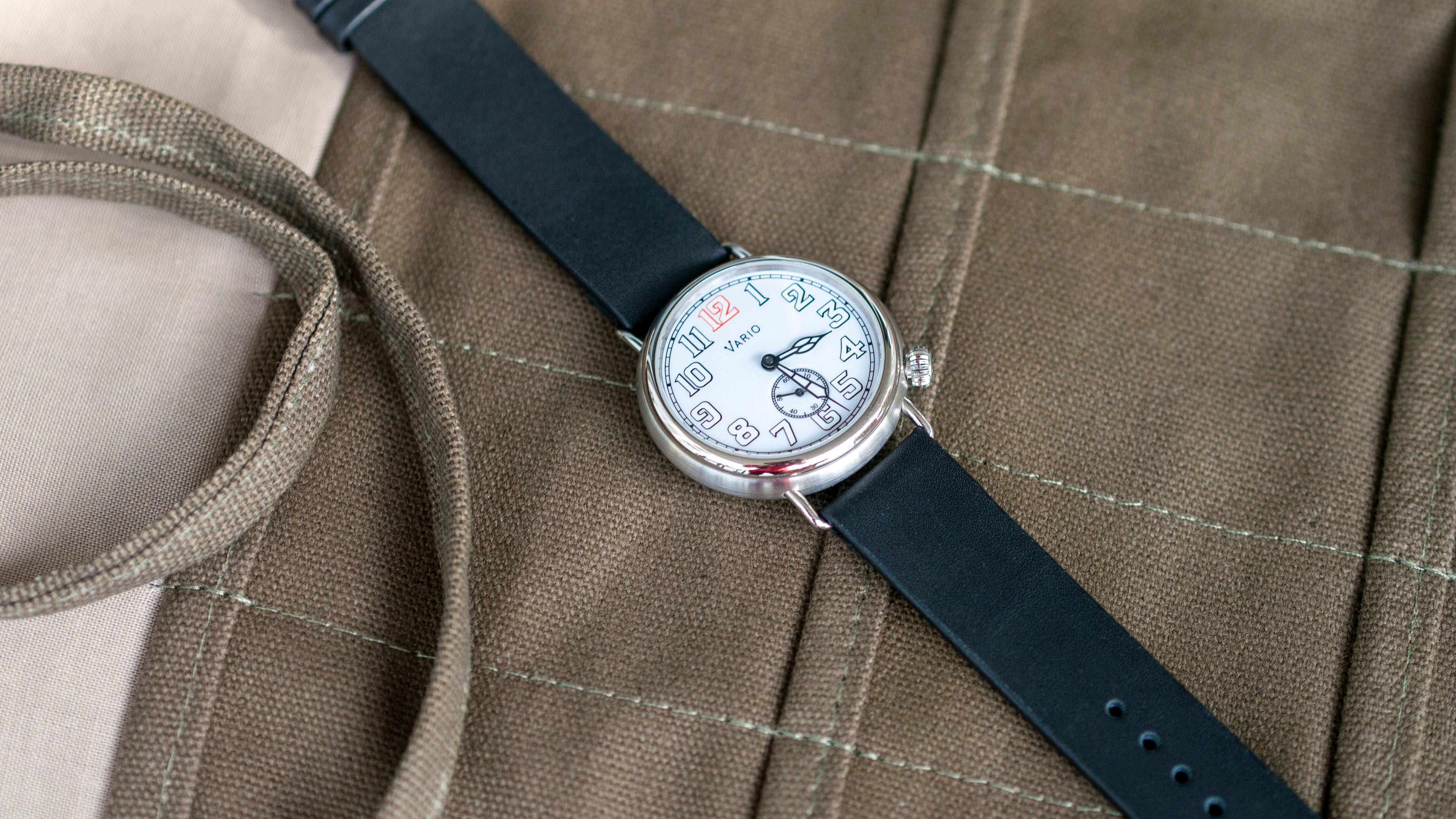 vario rios9131 clip on strap for wire fix lugs 1918 trench medic ww1 watch