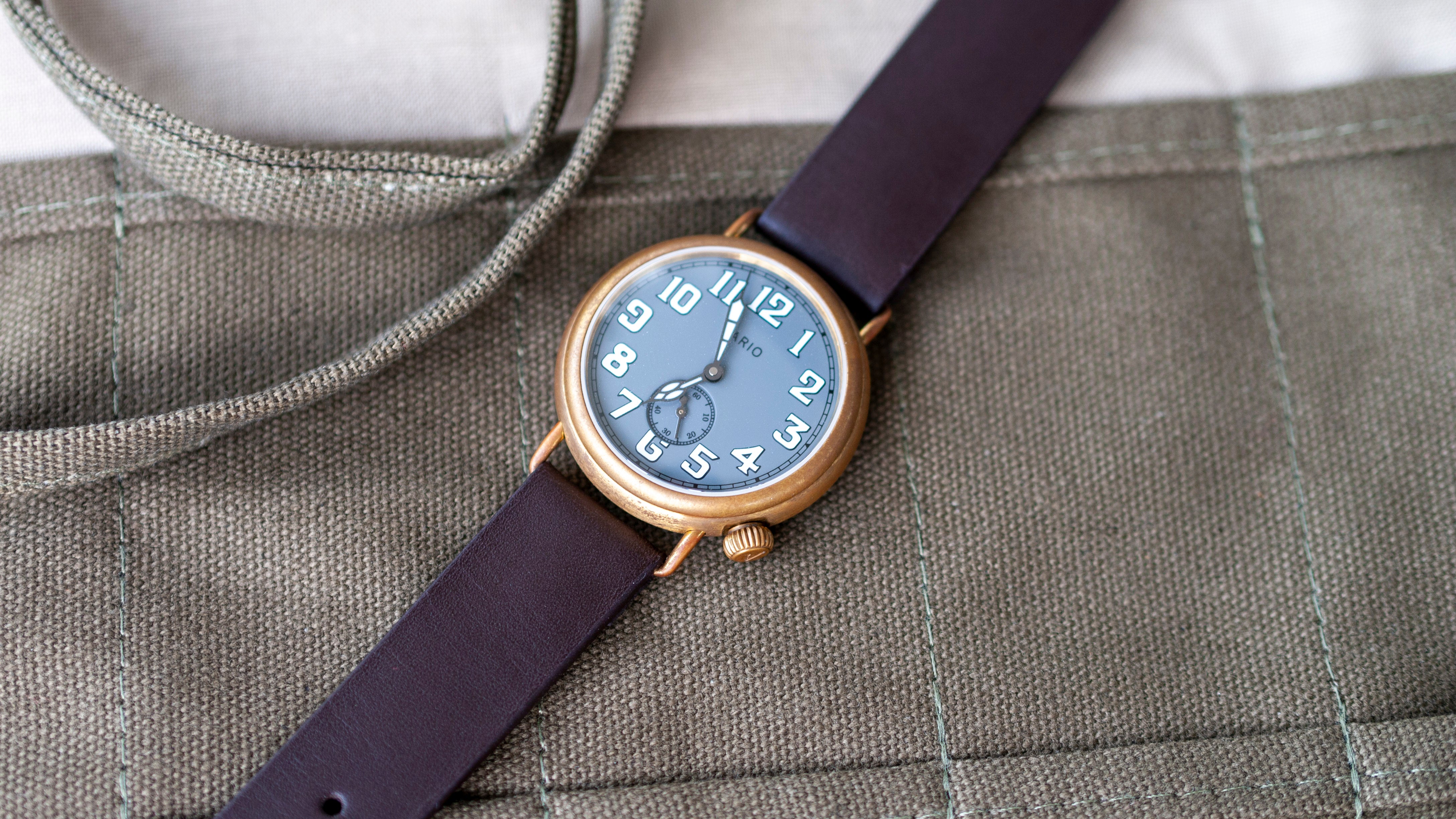 vario rios9131 clip on strap for wire fix lugs 1918 trench medic ww1 watch