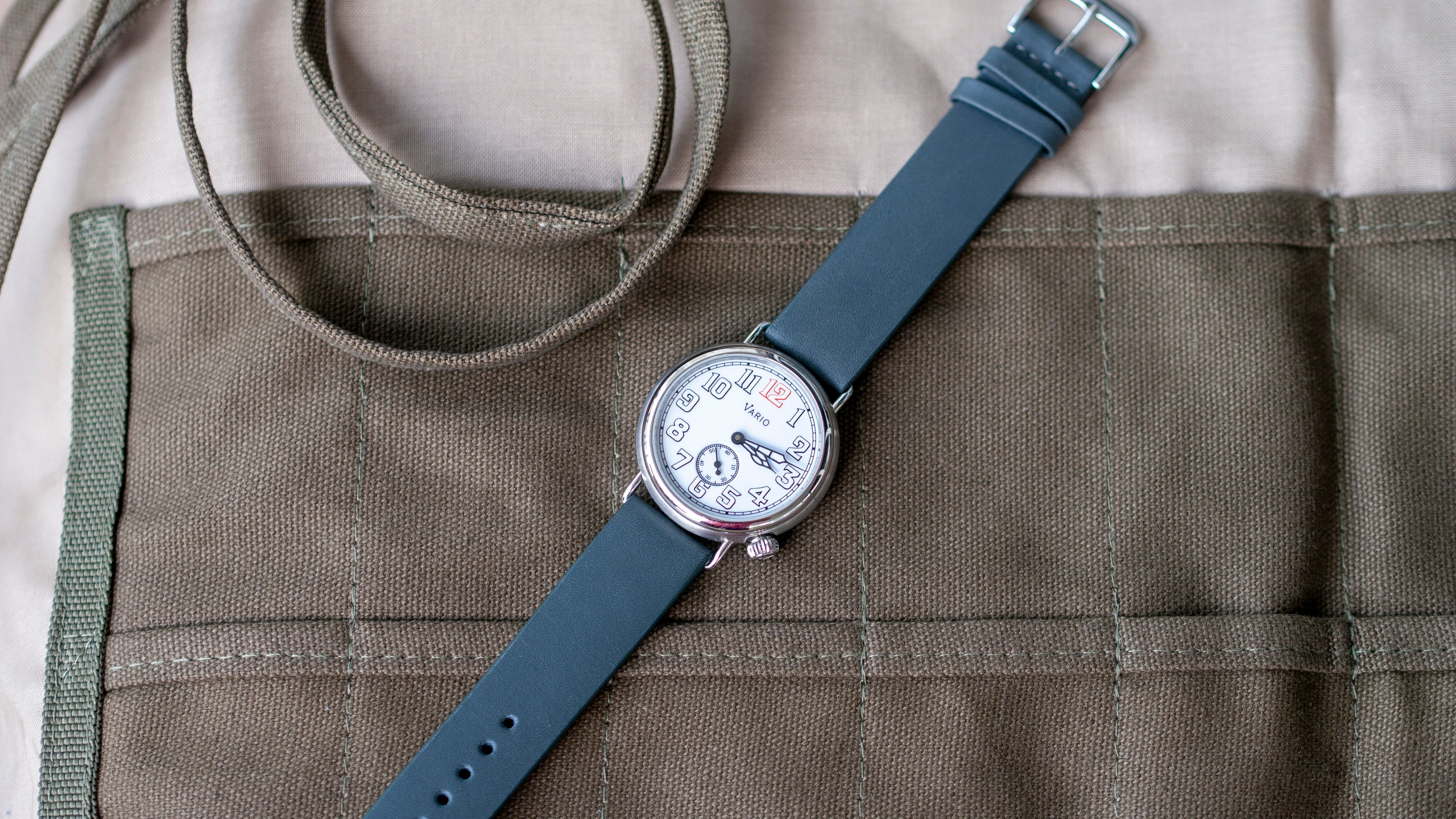 vario rios9131 clip on strap for wire fix lugs 1918 trench medic ww1 watch