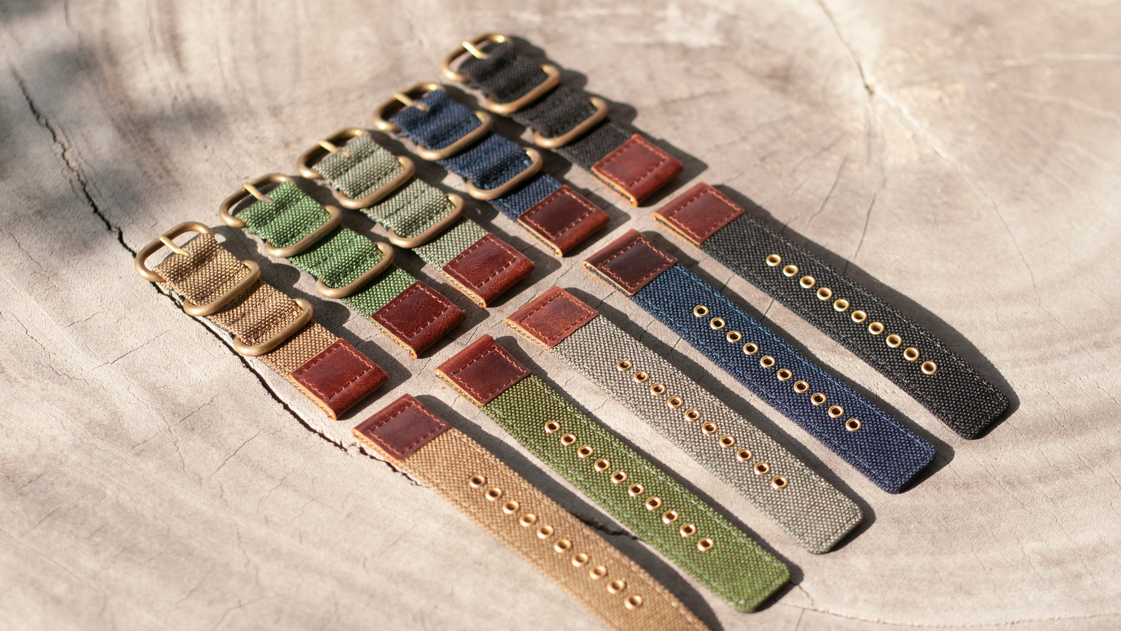 brass cordura leather strap