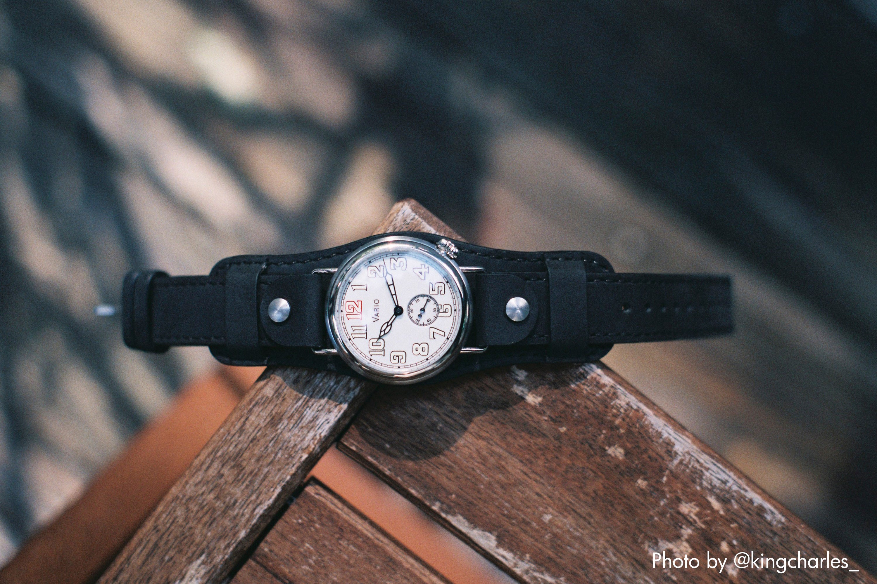 vario 1918 ww1 trench watch with crazy horse chicago screw bund strap