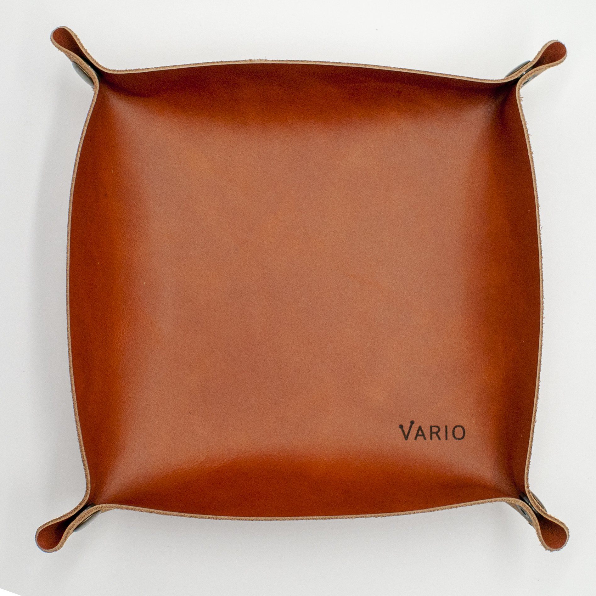 Belarusian Caramel Brown Leather Valet Tray for Watch, Keys, Accessories
