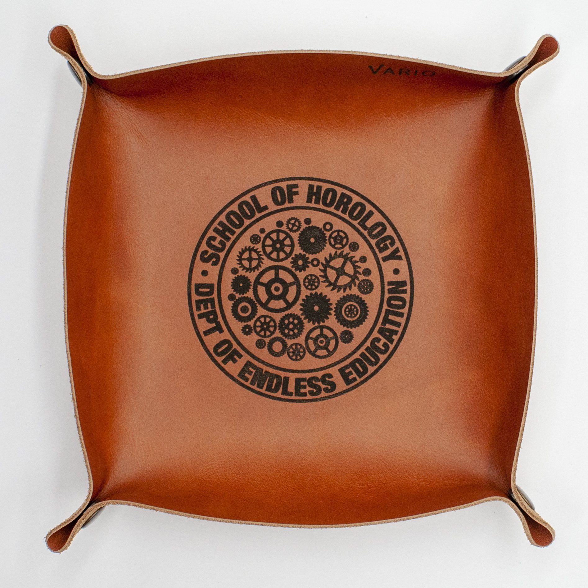 Belarusian Caramel Brown Leather Valet Tray for Watch, Keys, Accessories