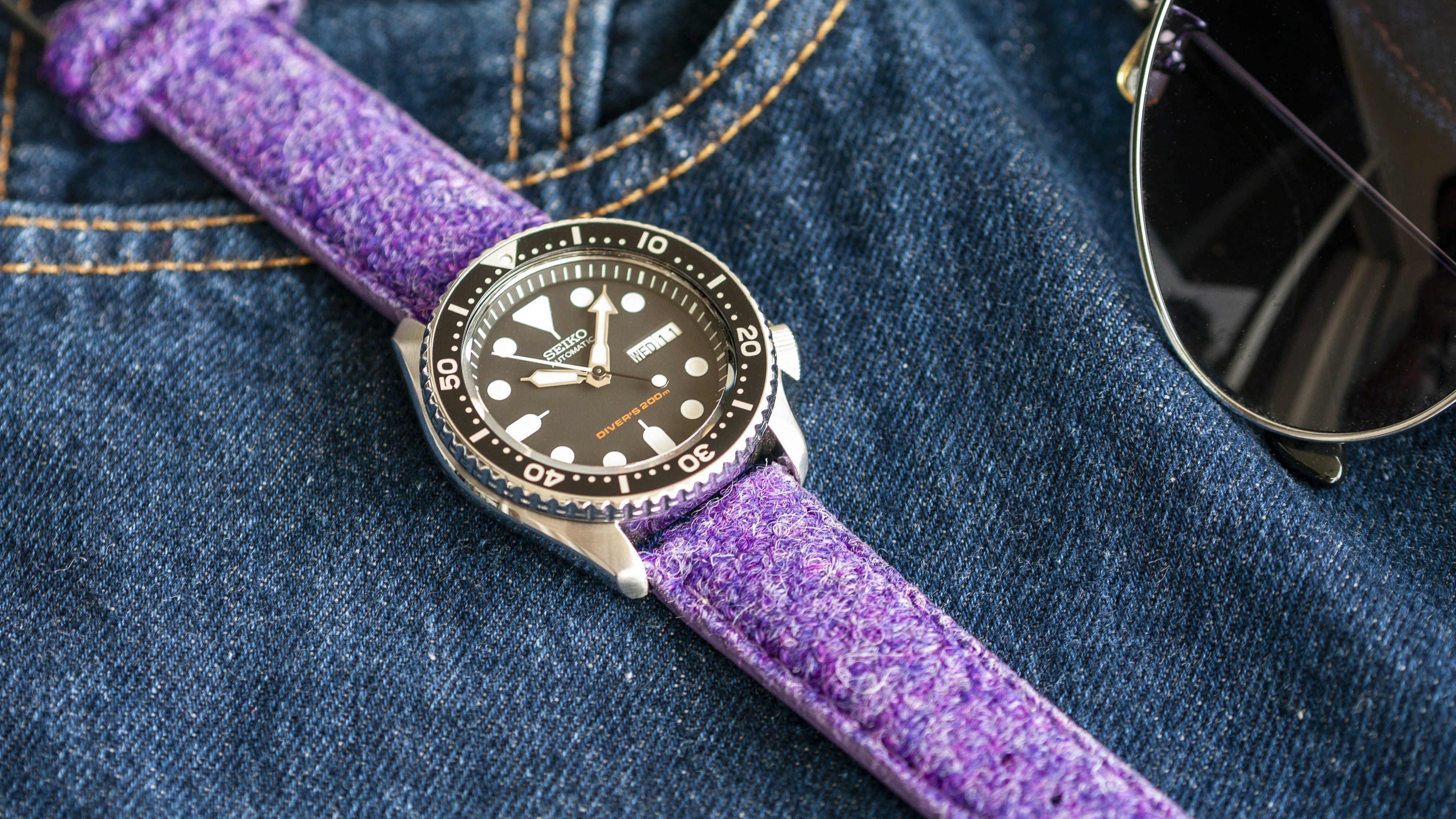 vario harris tweed watch strap seiko skx007