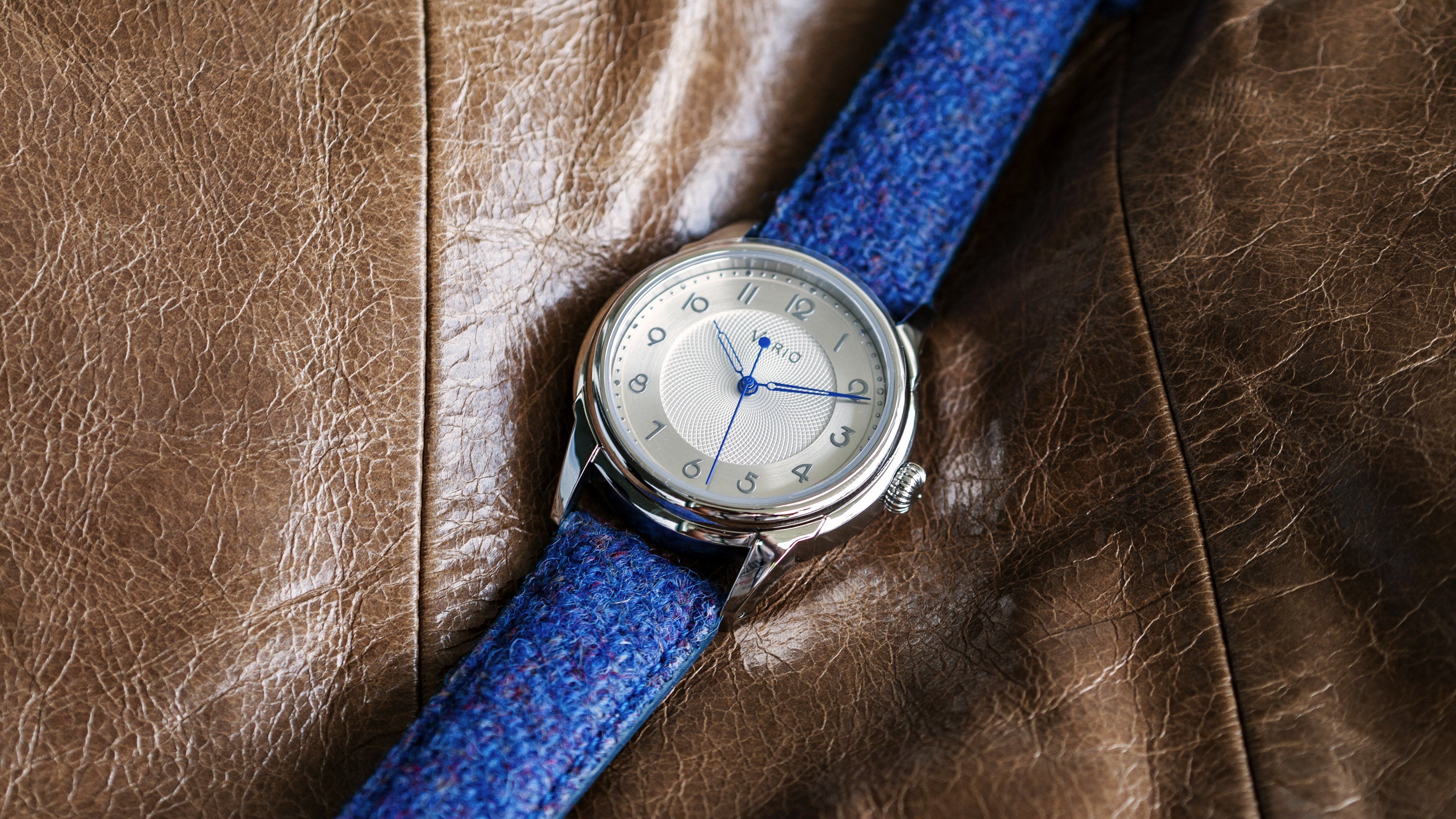 vario empire dress watch on vario harris tweed strap
