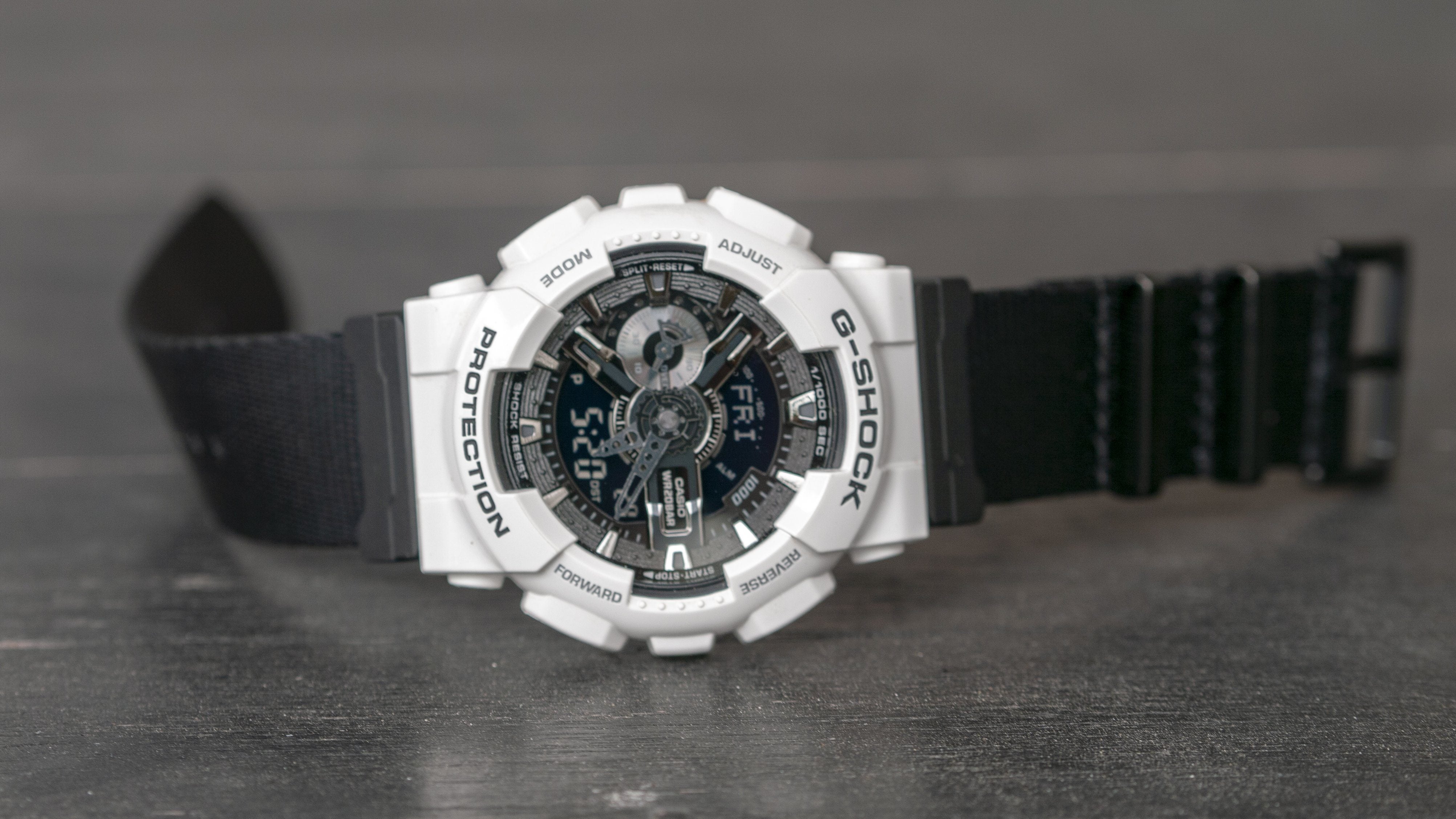 gshock ga110 with seat belt adapter kit