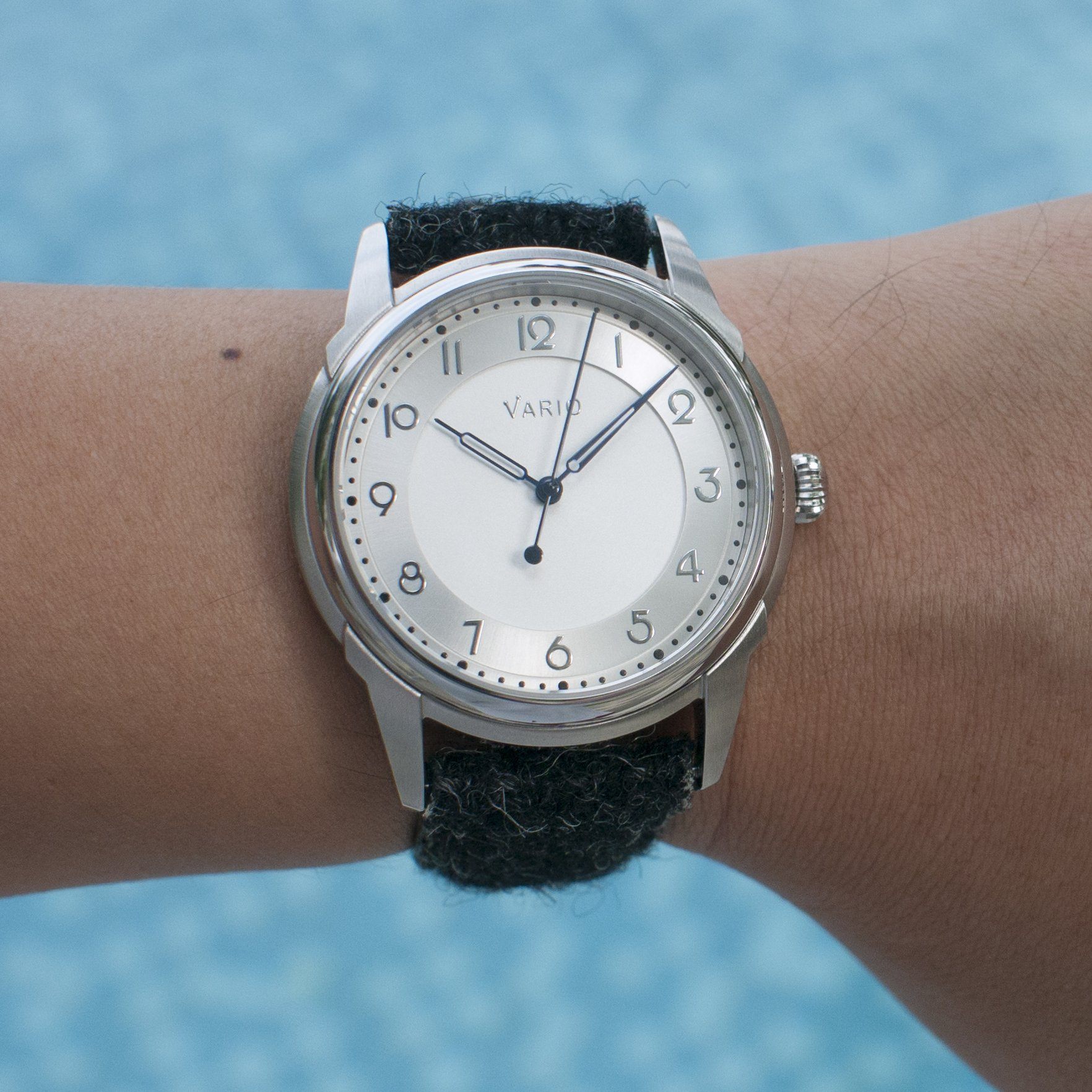 Vario Art Deco watch prototype on Ivan's 6 inch wrist